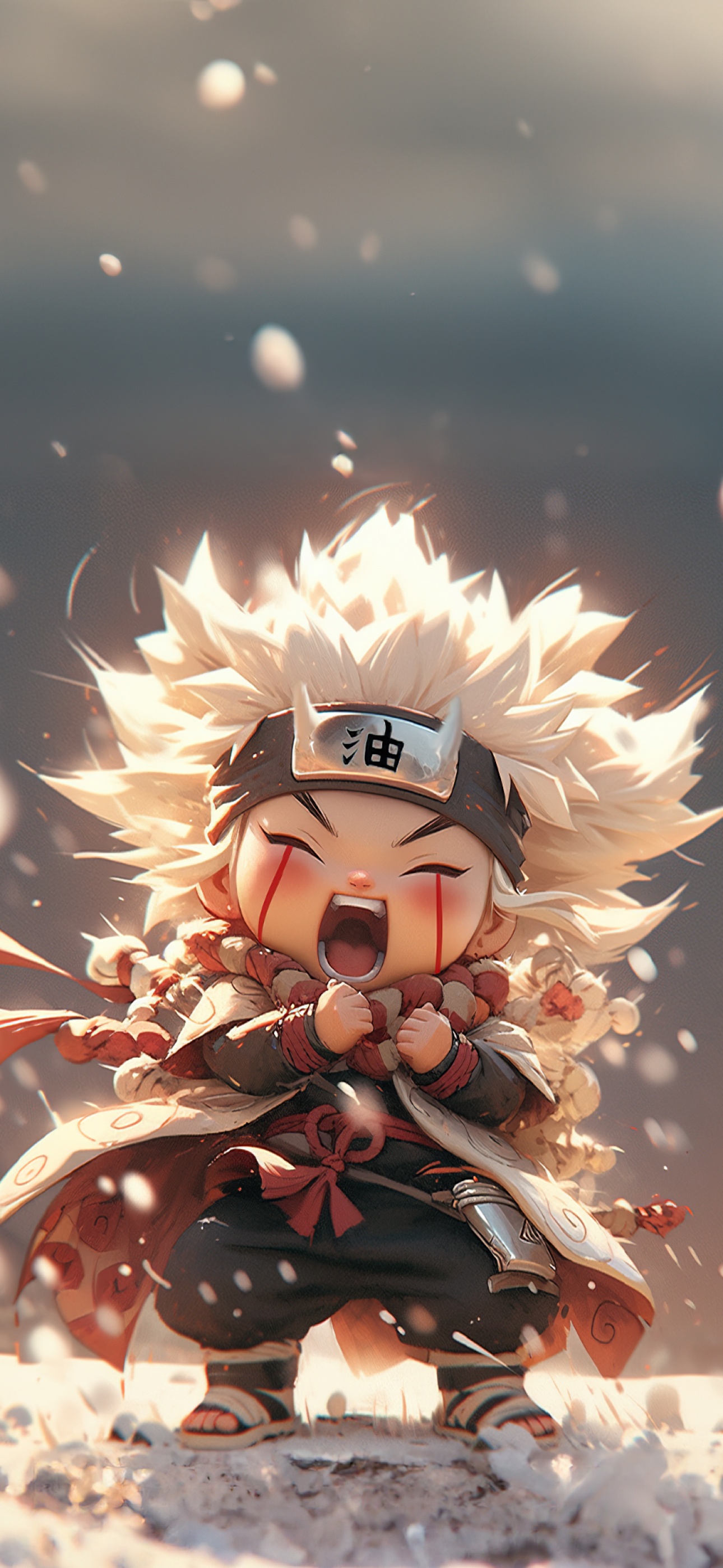 Jiraiya Wallpaper 4K, Chibi, Naruto, AI art
