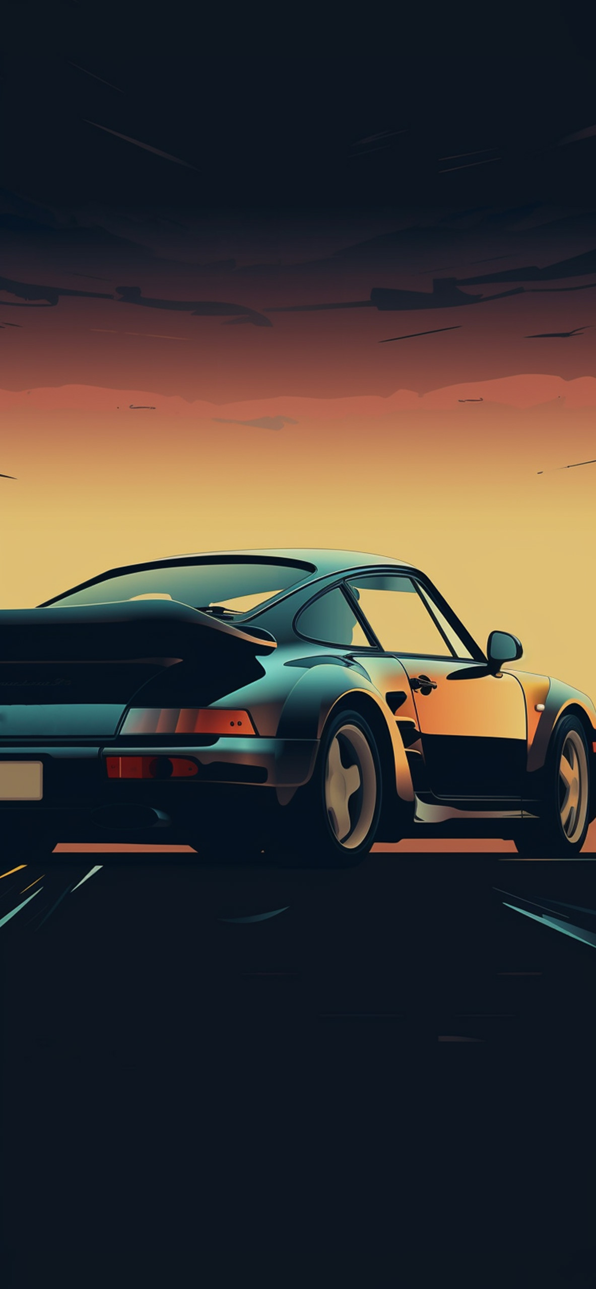 Porsche 930 & Sunset Wallpaper