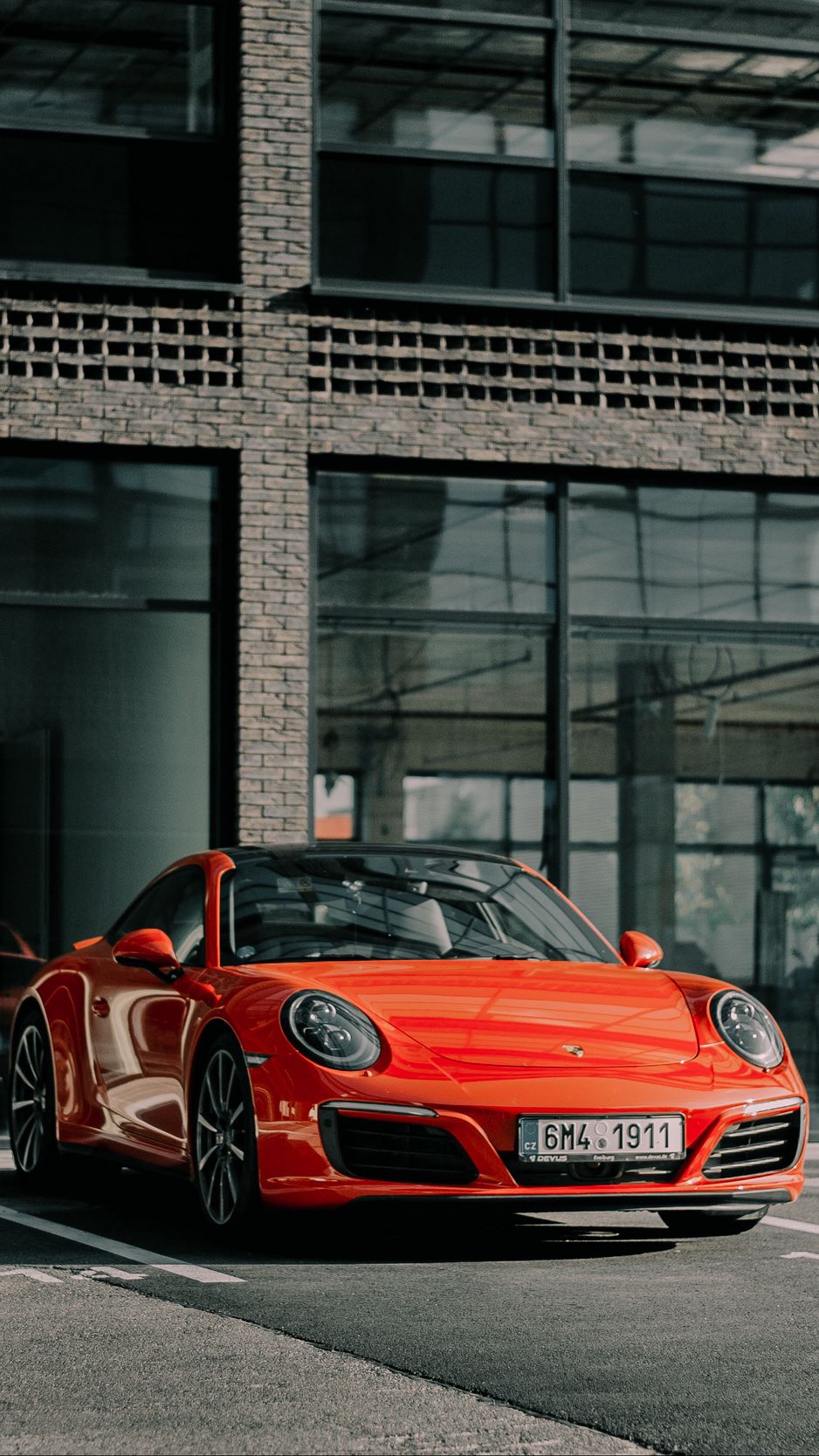 Download Wallpaper 938x1668 Porsche 911, Porsche, Sportscar, Red, Front View, Car Iphone 8 7 6s 6 For Parallax HD Background