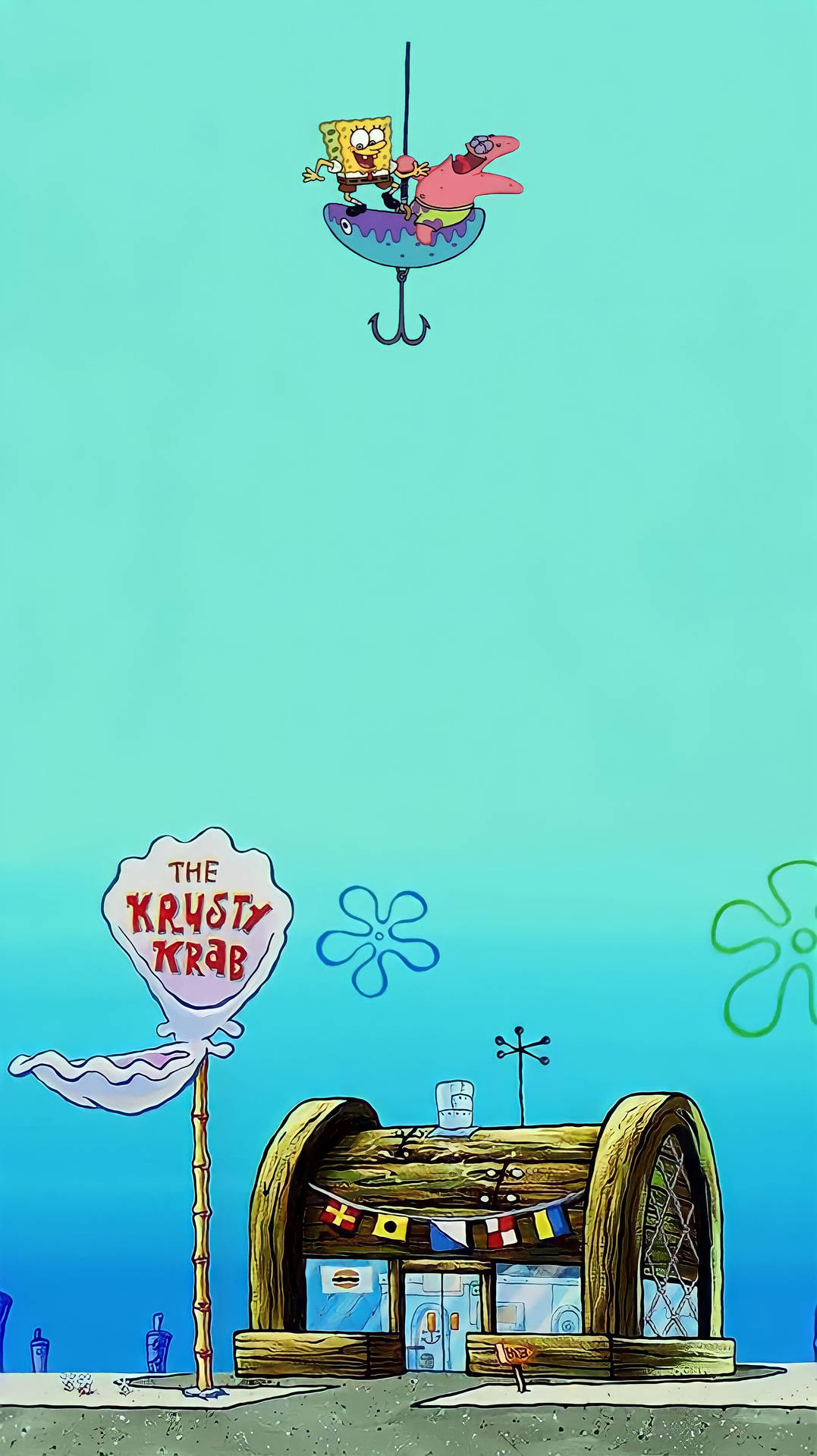 Download Spongebob And Patrick Parrot Art Android Phone Wallpaper