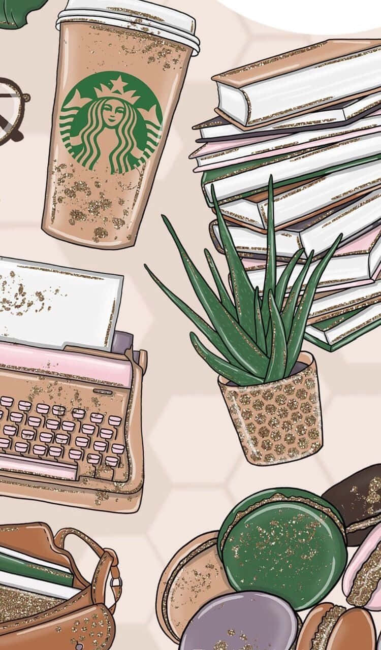 Download Relax with a Drink at Aesthetic Starbucks Wallpaper