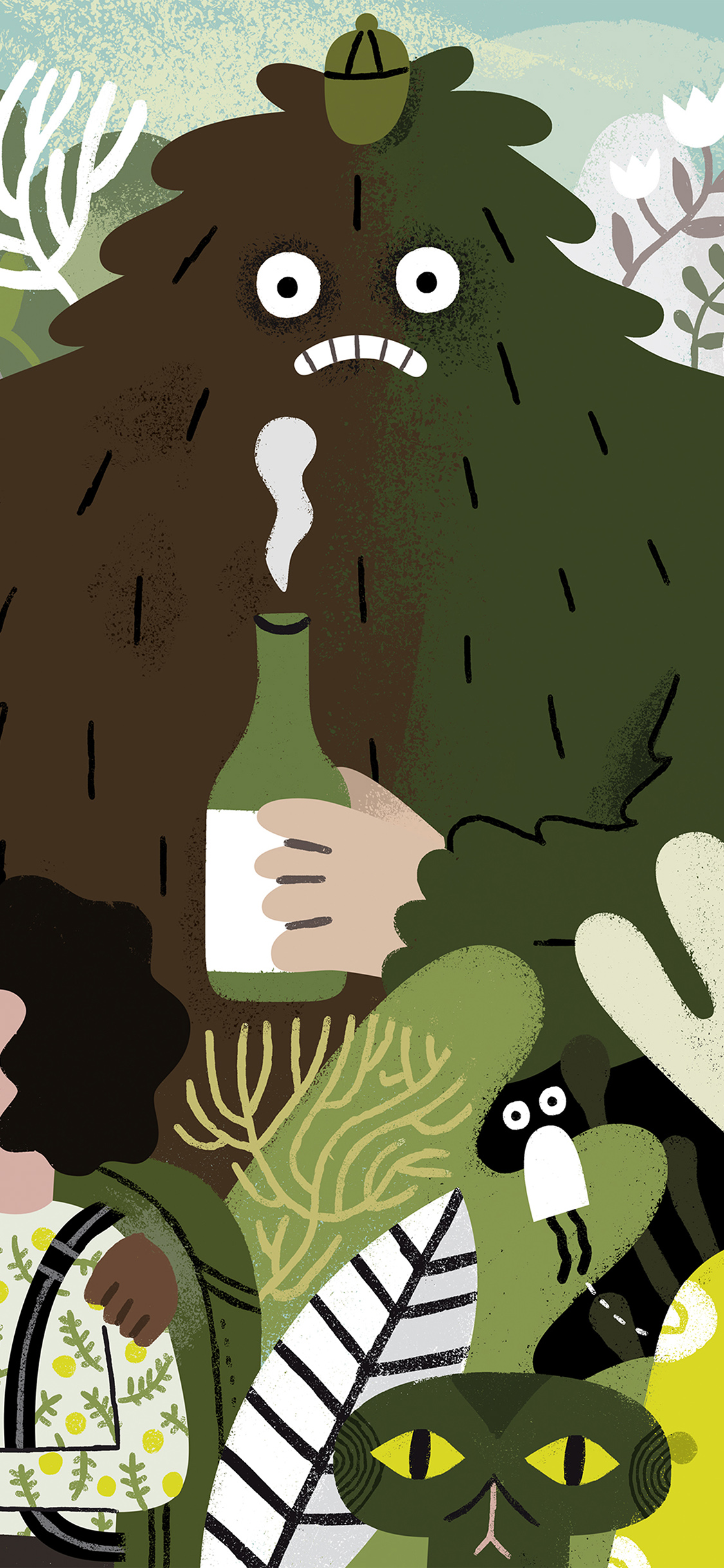 iPhone X wallpaper. andyj miller cute starbucks illustration art