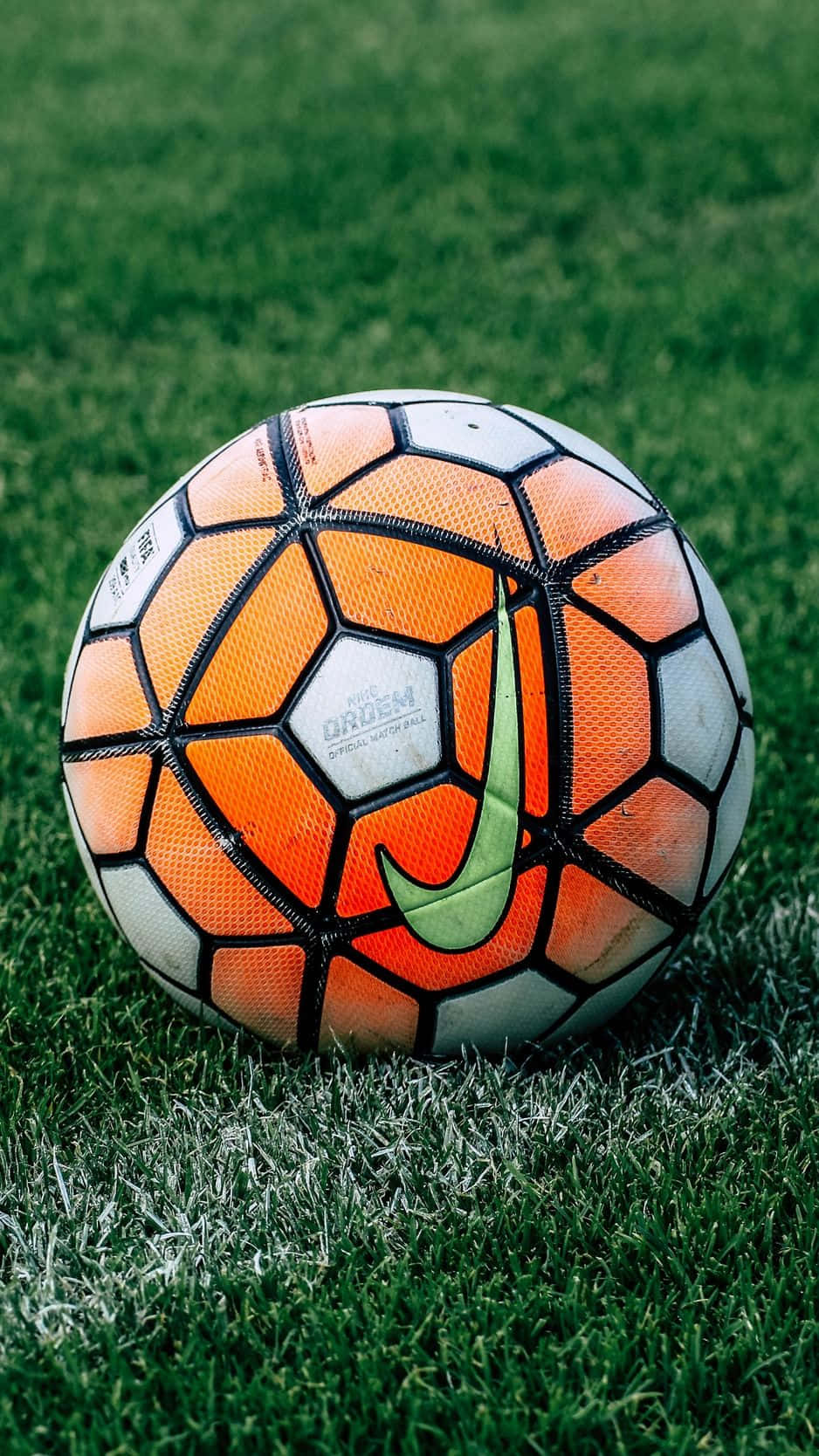 Download Soccer iPhone Orange Ball Nike Logo Photography Wallpaper