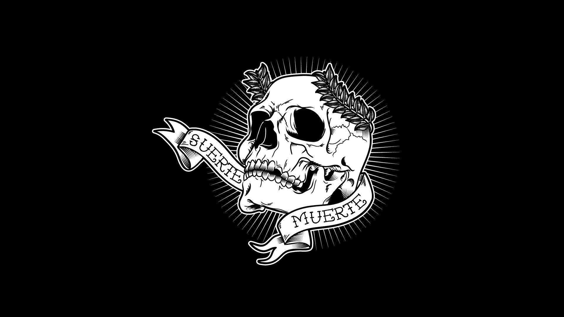 Cute Black Skull Wallpaper
