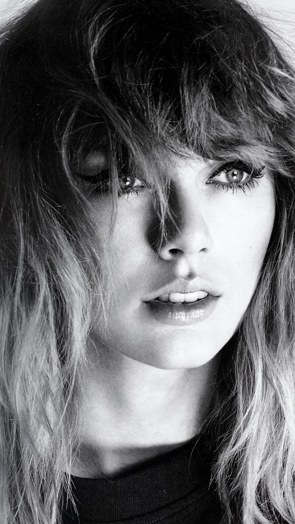 Taylor Swift Girl Bw Dark Music Face Wallpaper