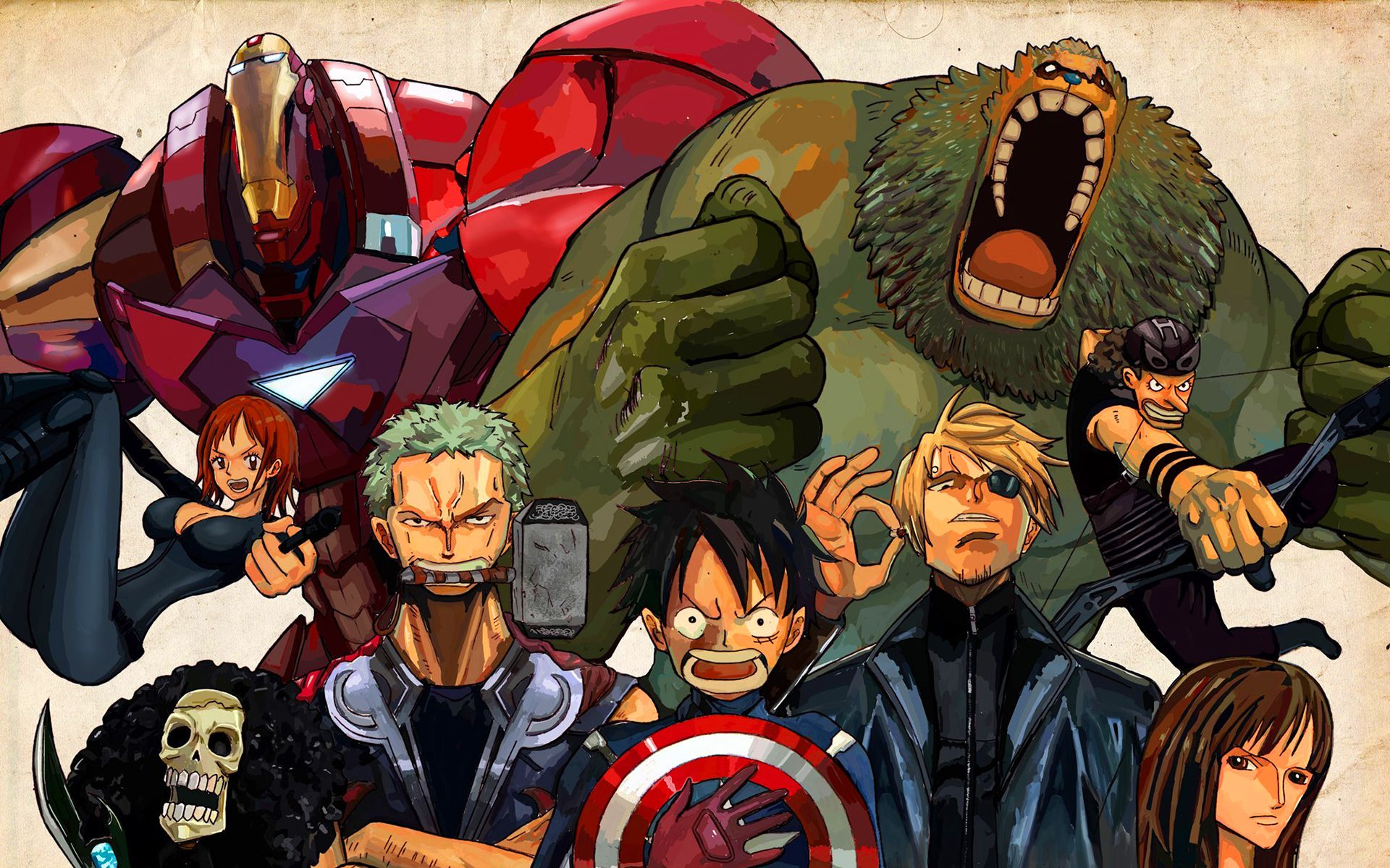 Team avenger one piece Wallpaper Download
