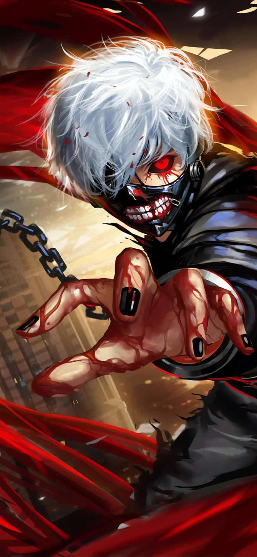 Download A Character With Red Hair And Chains Wallpaper