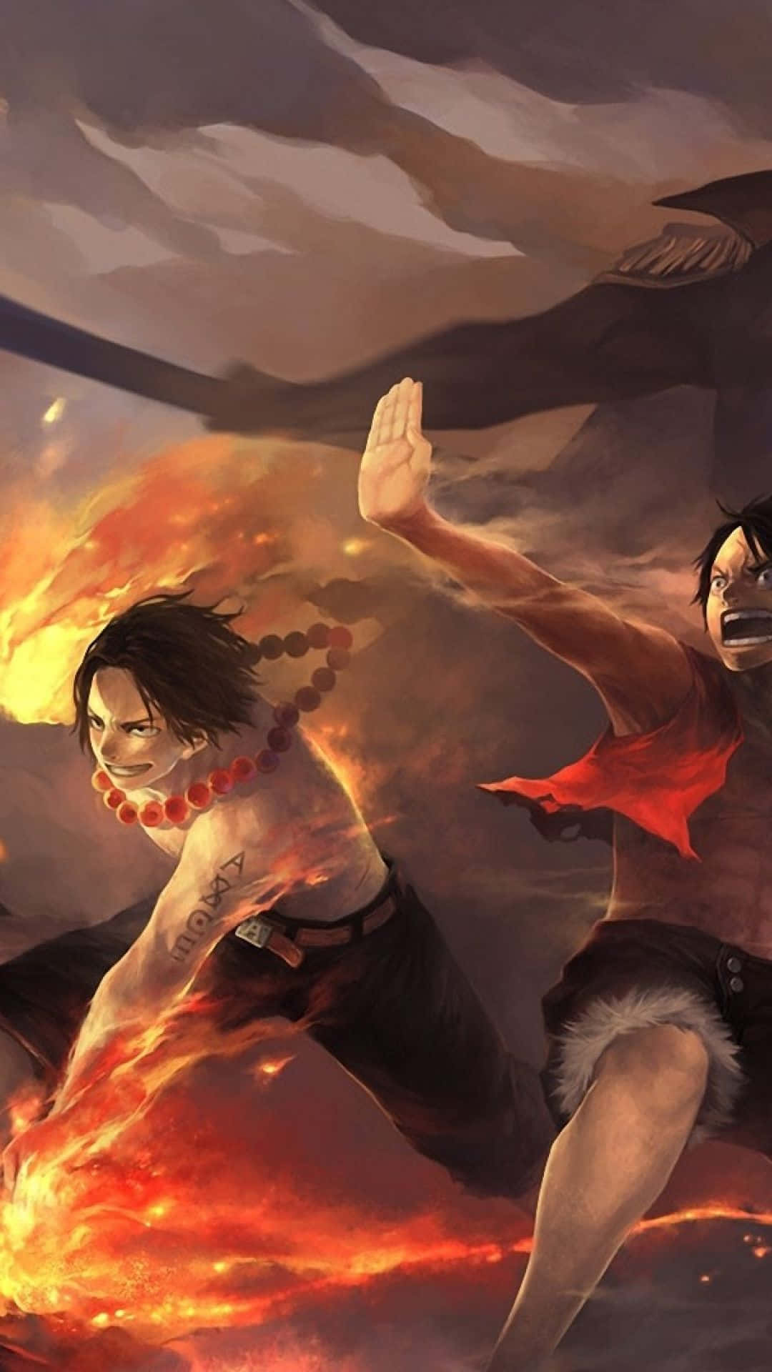 One Piece Ace And Luffy Phone Wallpaper