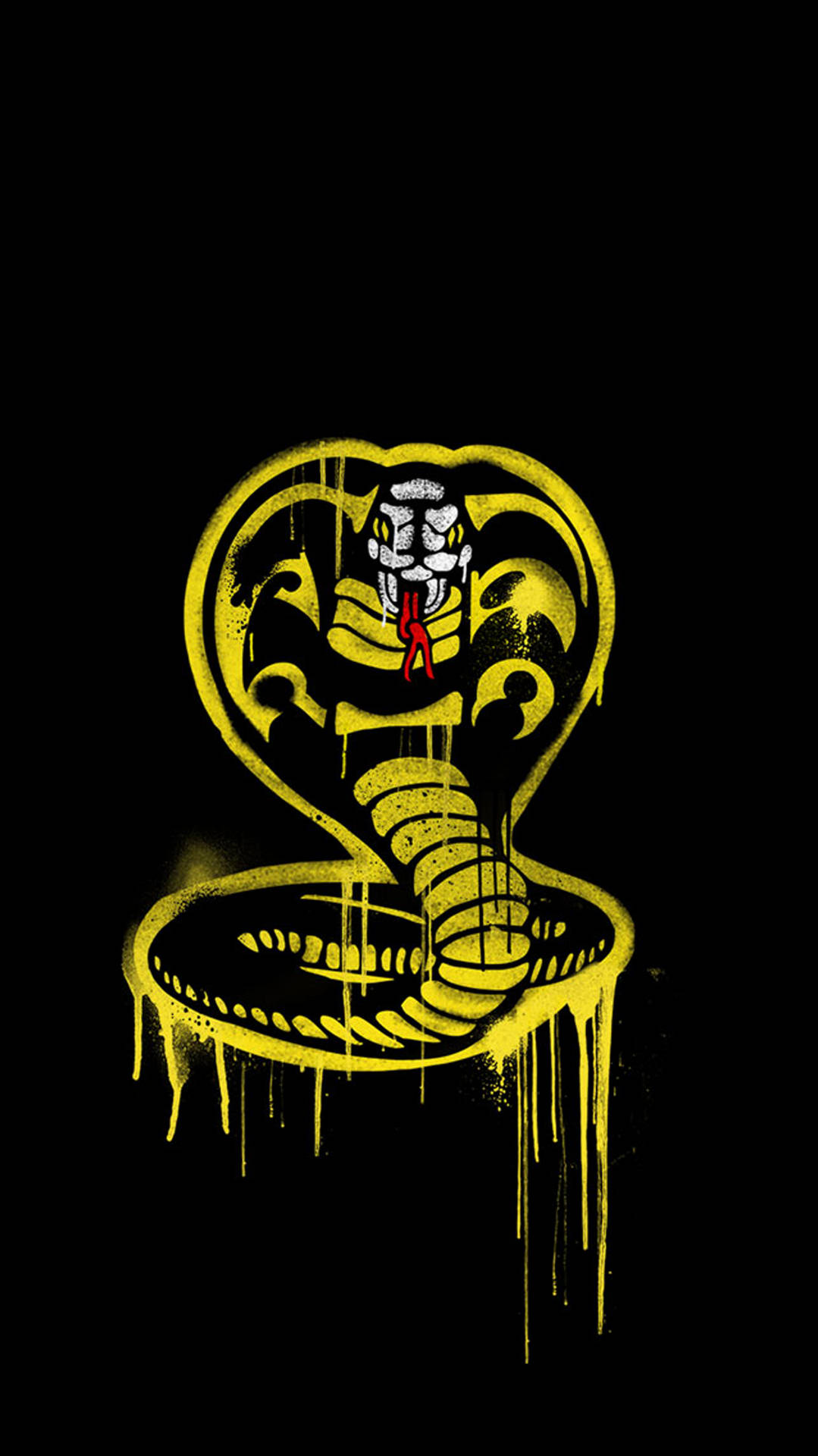 Download Yellow Snake Logo Cobra Kai Phone Wallpaper