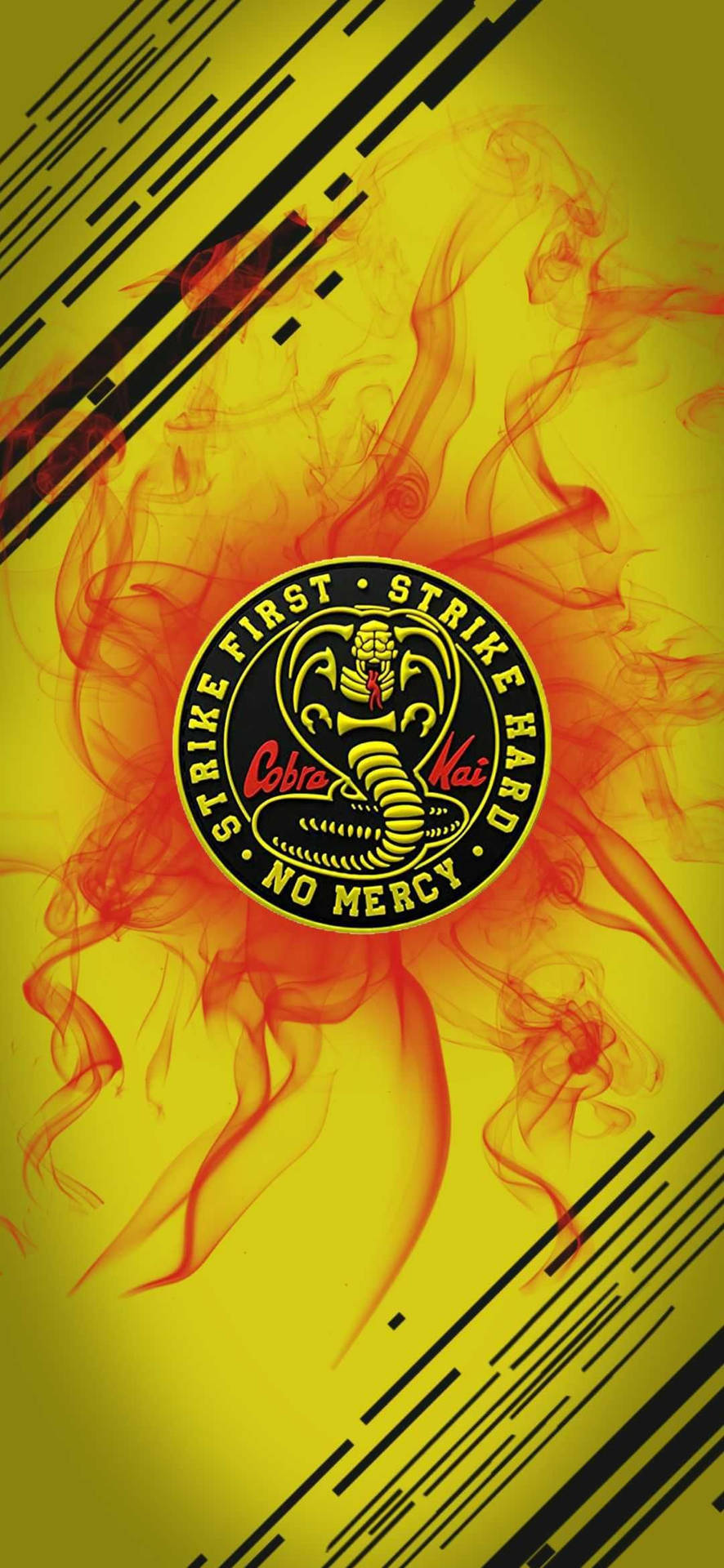 Download Strike First Strike Hard Cobra Kai Phone Wallpaper