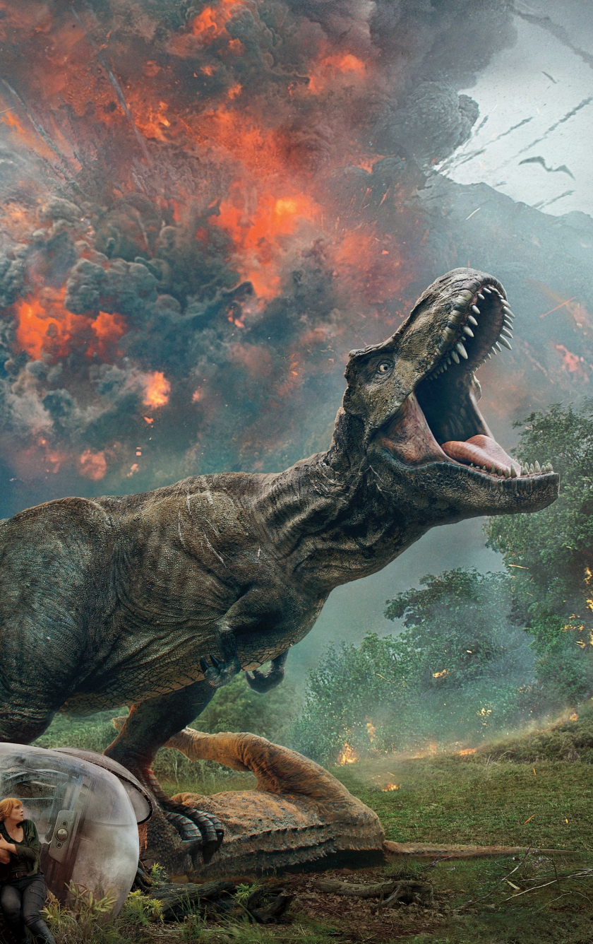 Download wallpaper 840x1336 jurassic world: fallen kingdom, 2018, dinosaur, movie, iphone 5, iphone 5s, iphone 5c, ipod touch, 840x1336 HD background, 6475