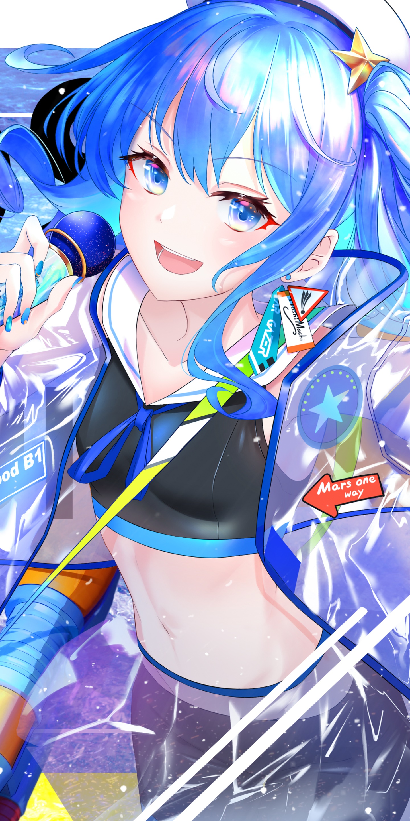 Anime Virtual Youtuber, Hololive, Hoshimachi Suisei, 1440x2880 Phone HD Wallpaper