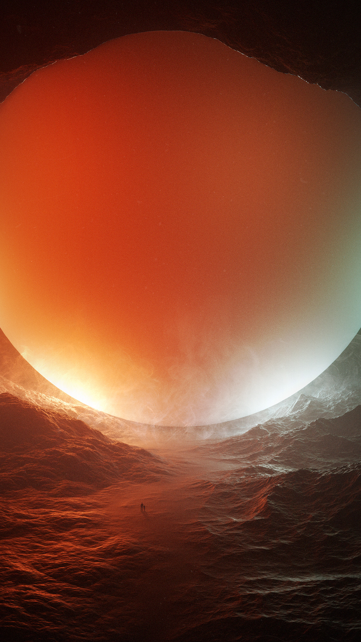 iPhone X wallpaper. stuart space red sun art illustration