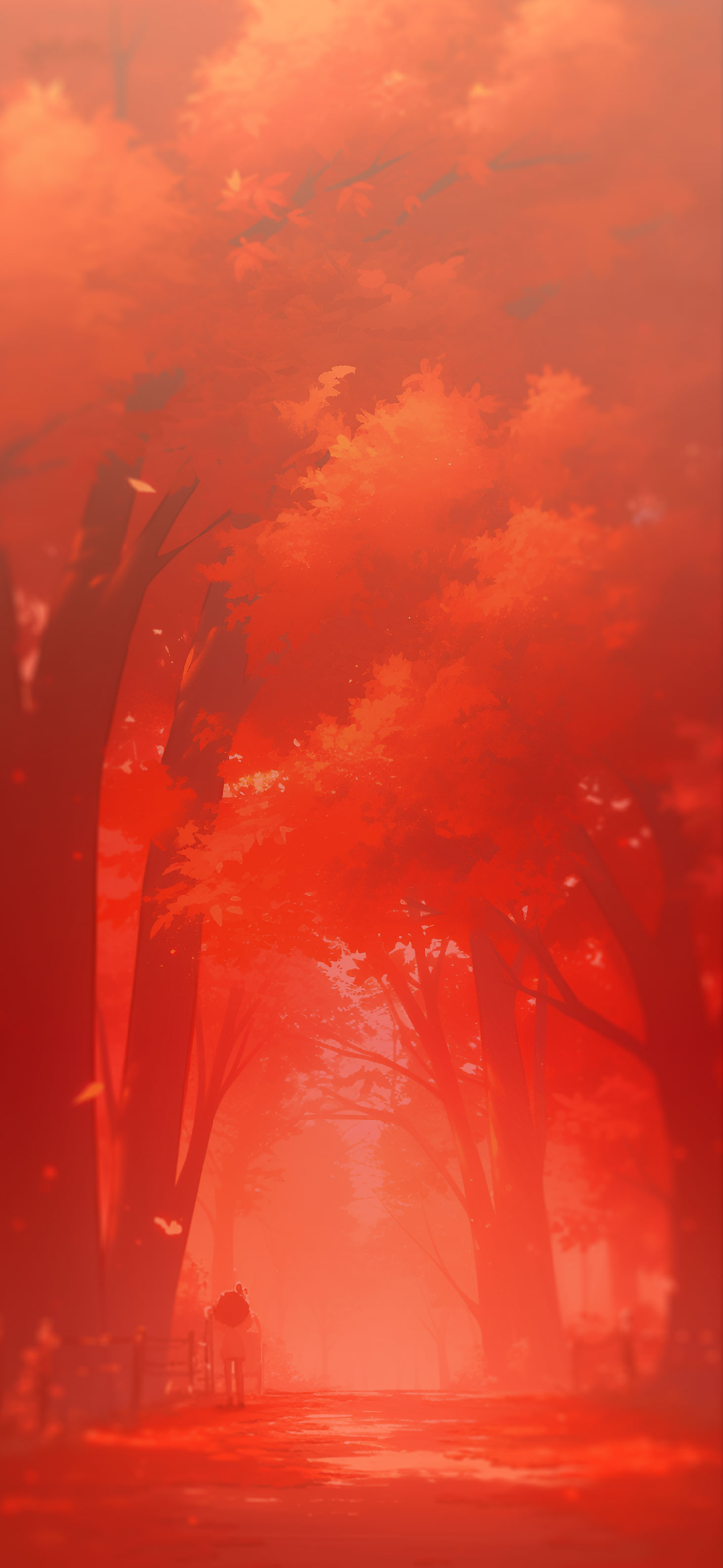 Aesthetic Red Autumn Forest Wallpaper Fall Wallpaper iPhone