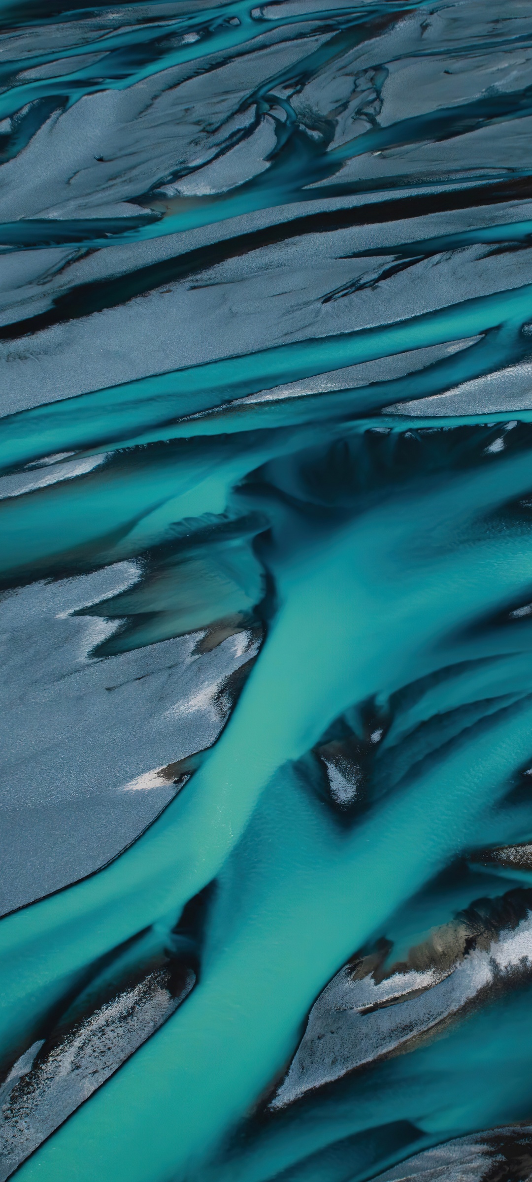Braided river Wallpaper 4K, Aerial view