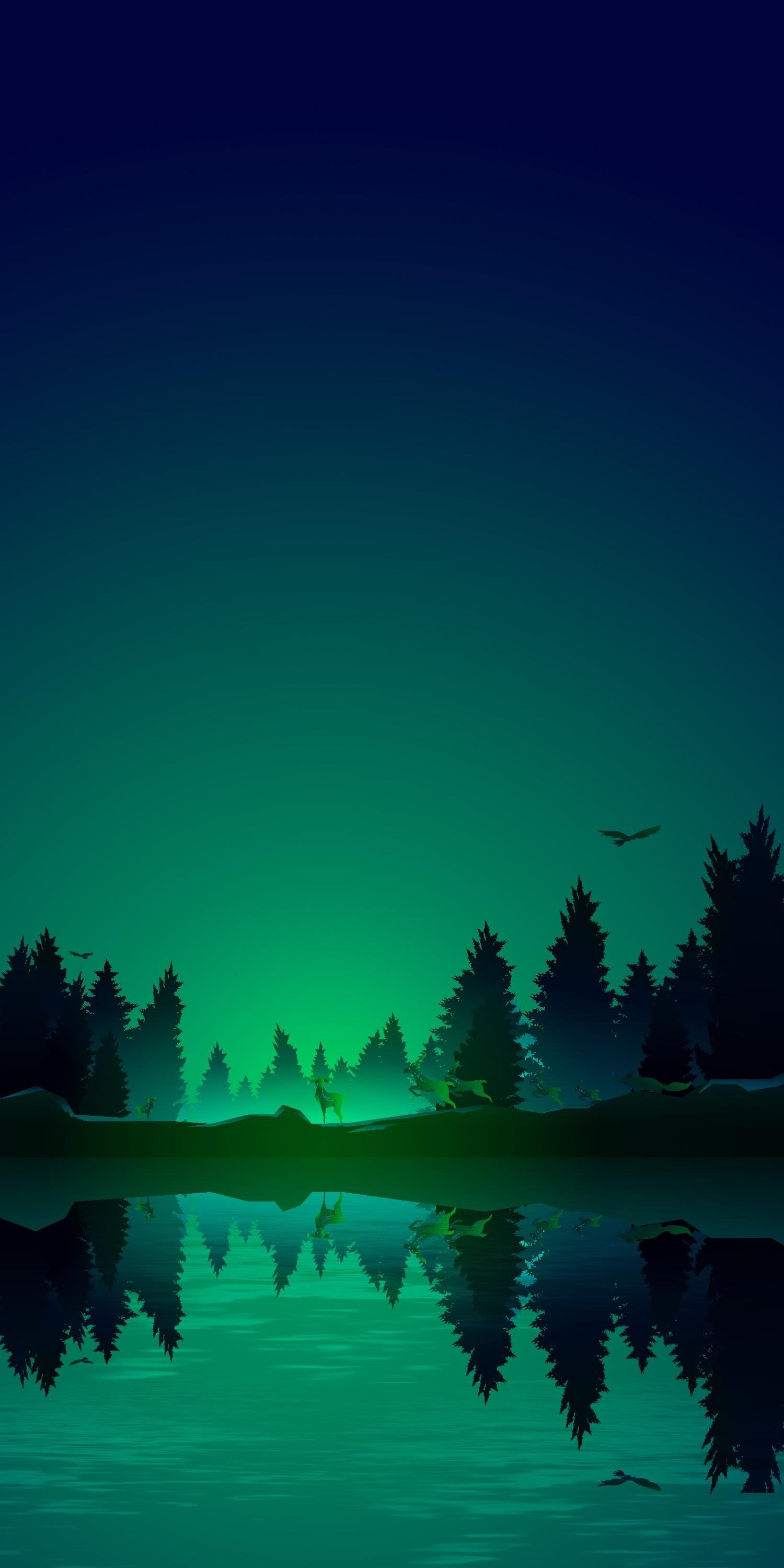 Dark green forest Wallpaper Download