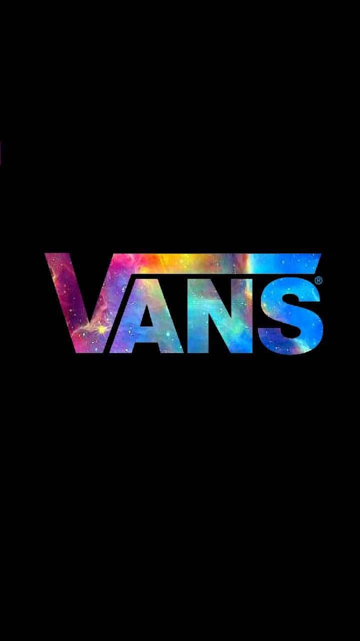 Download A cool and colorful Vans logo on a yellow background Wallpaper