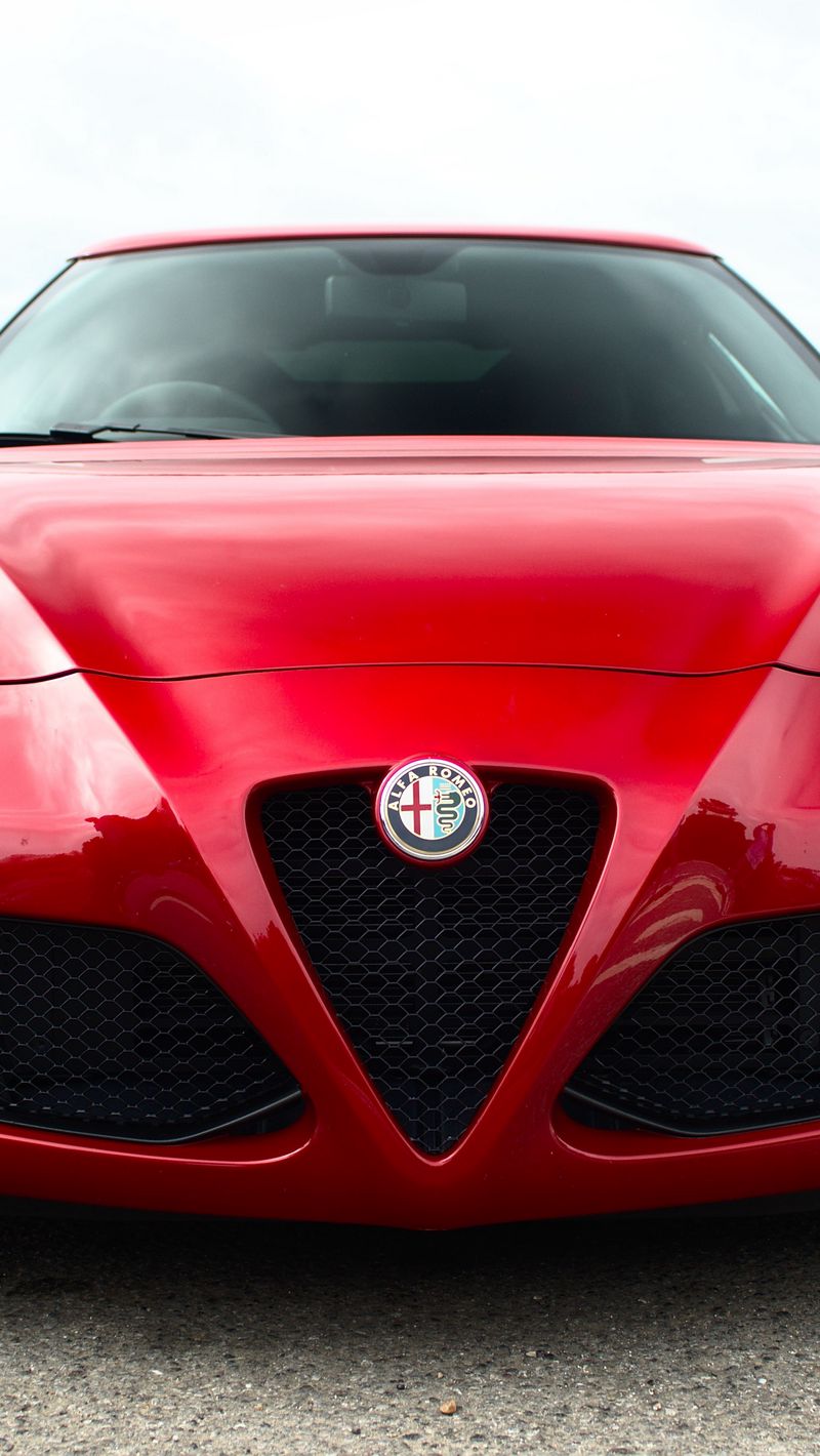 Download Wallpaper 800x1420 Alfa Romeo, Red, Front View Iphone Se 5s 5c 5 For Parallax HD Background