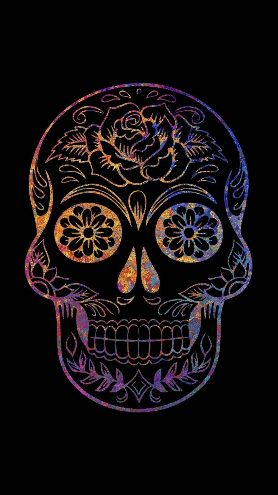 Download Chicano Sugar Skull Vector Wallpaper