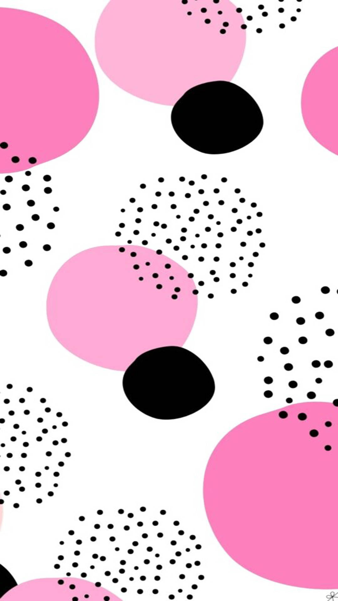 Download Black And Pink Aesthetic Polka Dot Wallpaper