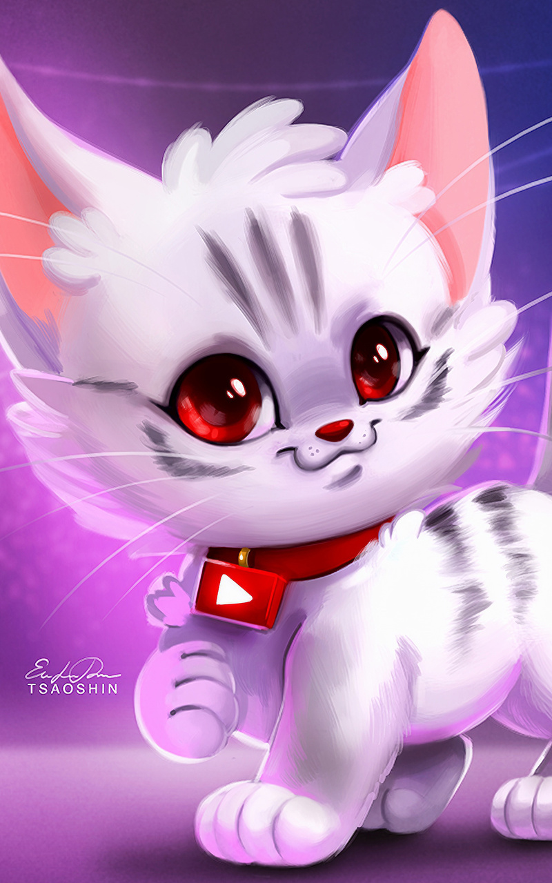 Cute Kitty Digital Art Nexus 7, Samsung Galaxy Tab 10, Note Android Tablets HD 4k Wallpaper, Image, Background, Photo and Picture