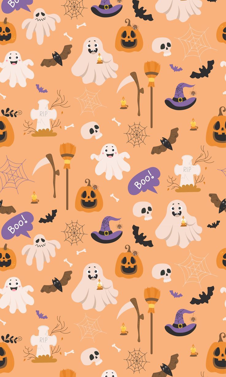 Orange Halloween Phone Wallpaper, Pumpkin Phone Background. Cute fall wallpaper, Halloween wallpaper iphone, Pumpkin wallpaper