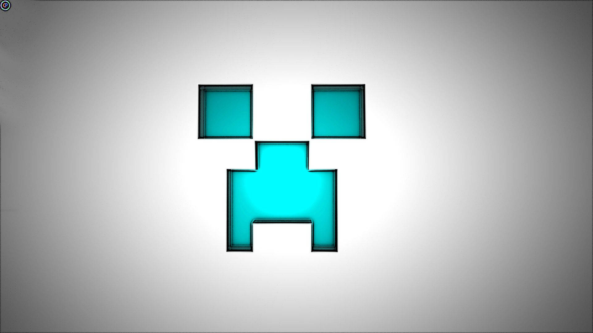 Download Blue Minecraft Creeper Face Wallpaper