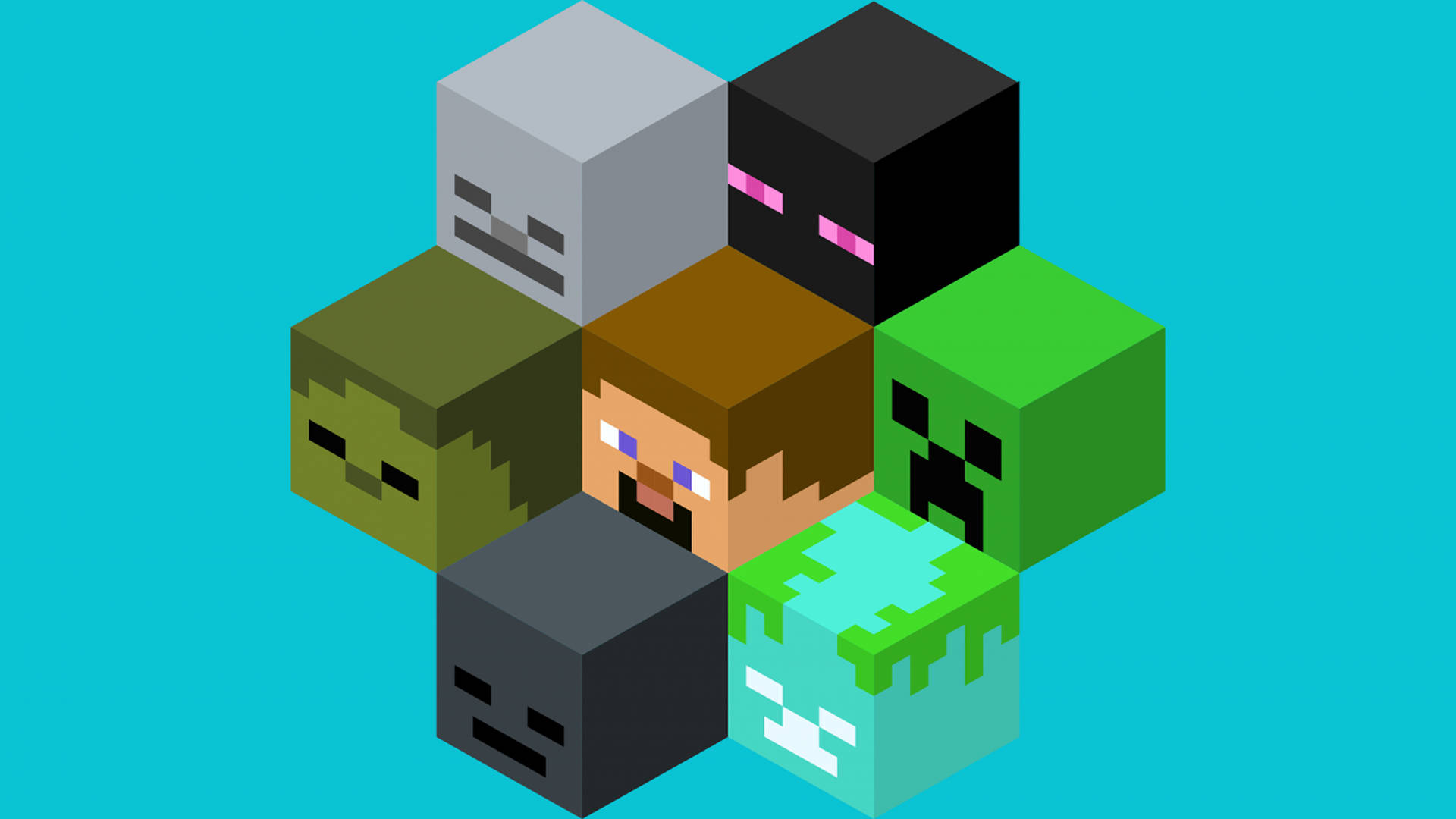Download Character Heads 2560x1440 Minecraft Wallpaper