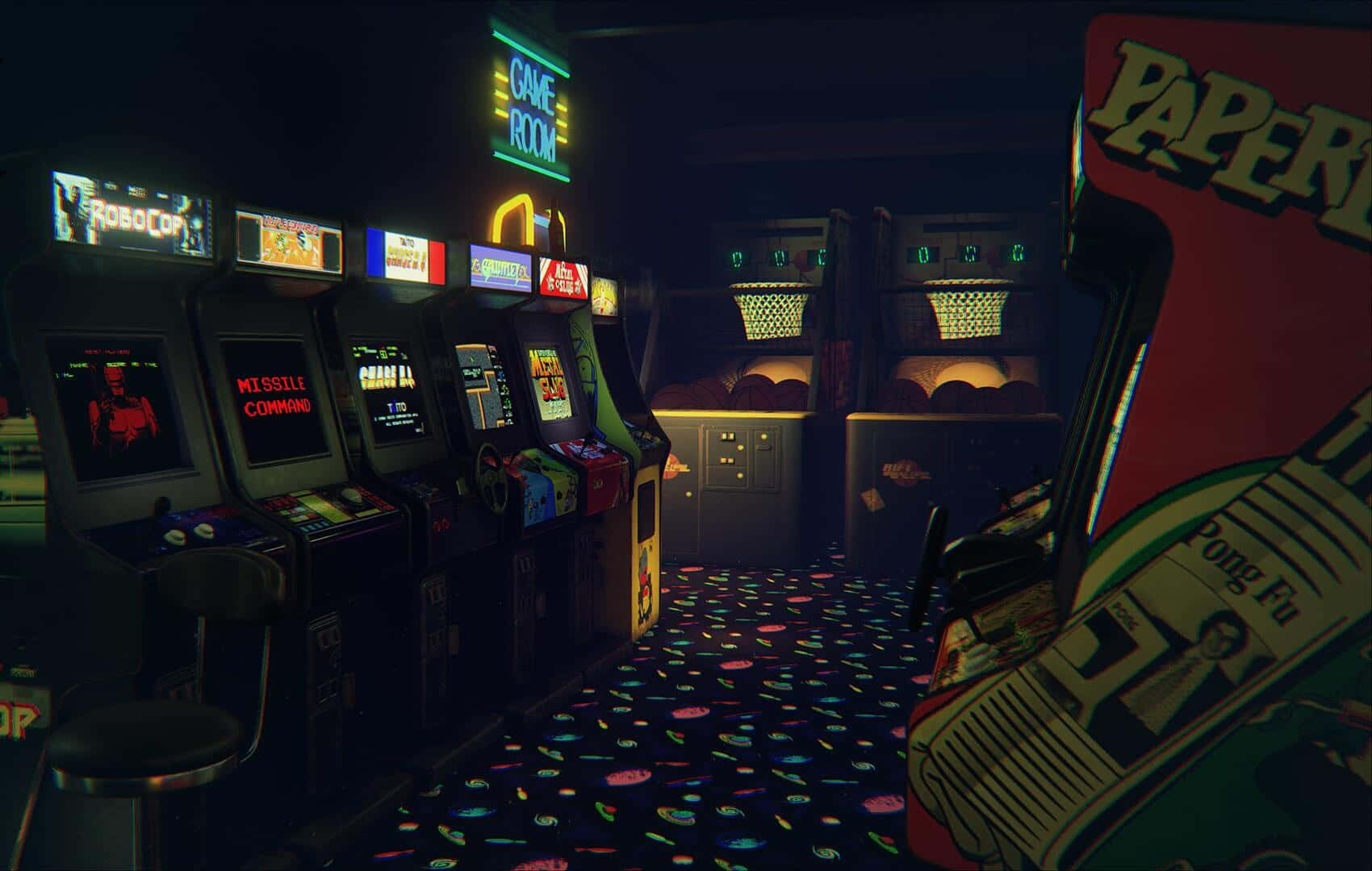 Download Vintage and Nostalgic Arcade Game Room
