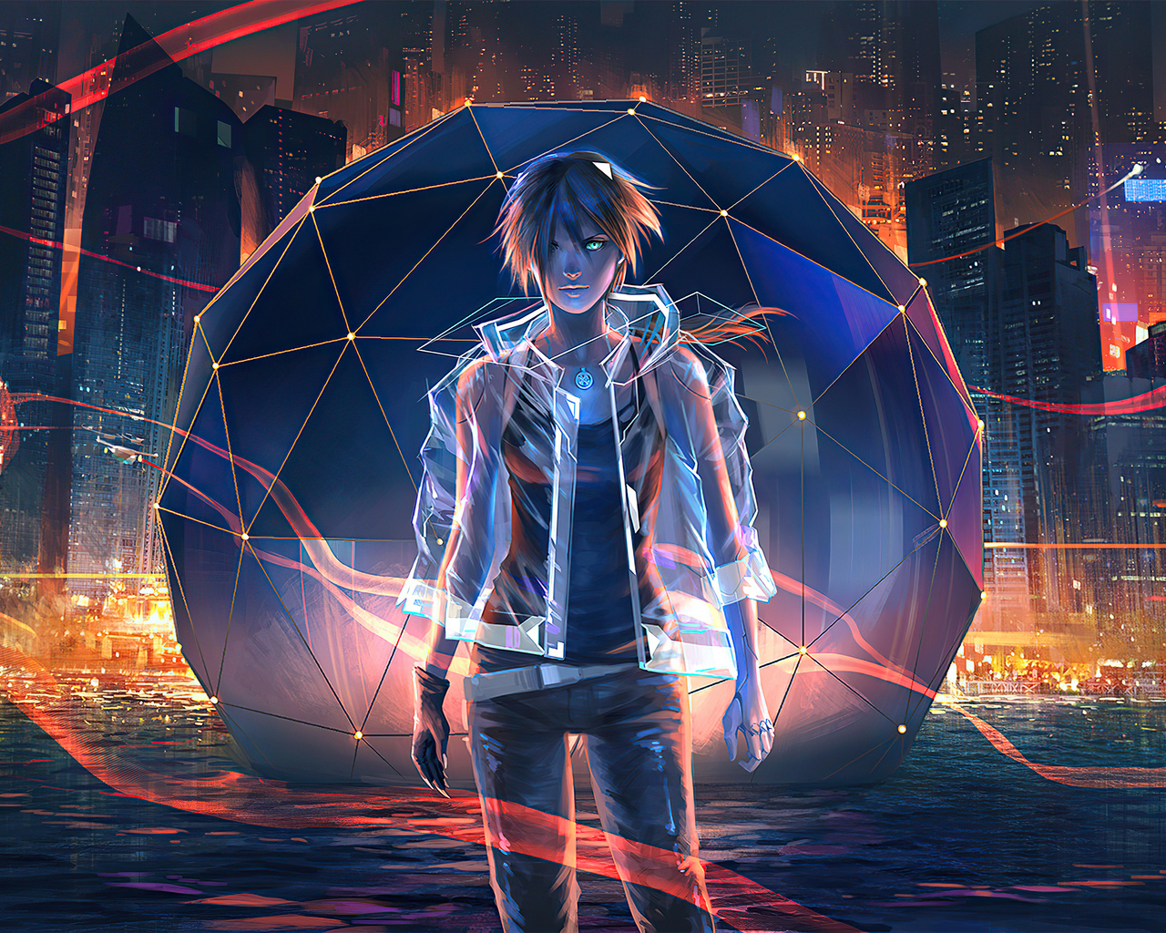 Night City Anime Boy 4k 1280x1024 Resolution HD 4k Wallpaper, Image, Background, Photo and Picture