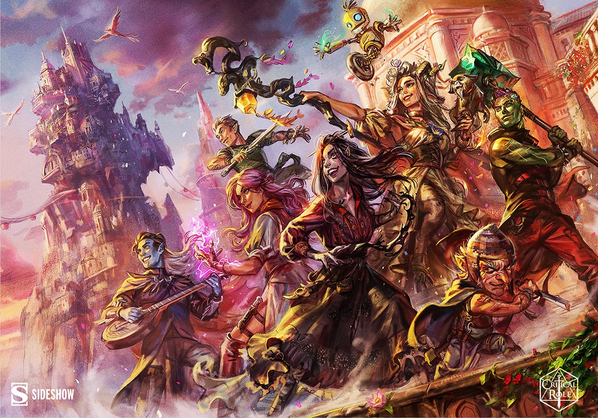 Ian MacDonald post! Here's an art print I did for Sideshow/ Critical Role reppin' Campaign 3. It's the Bell's Hells gang in Jrusar. Really had a great time with