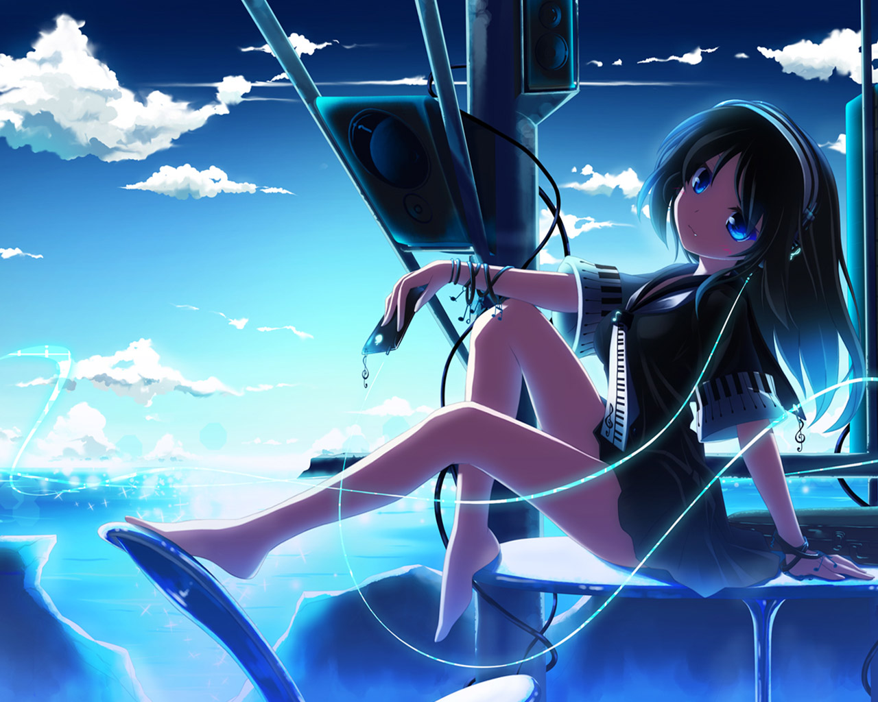 Anime Headphones Wallpaper:1280x1024