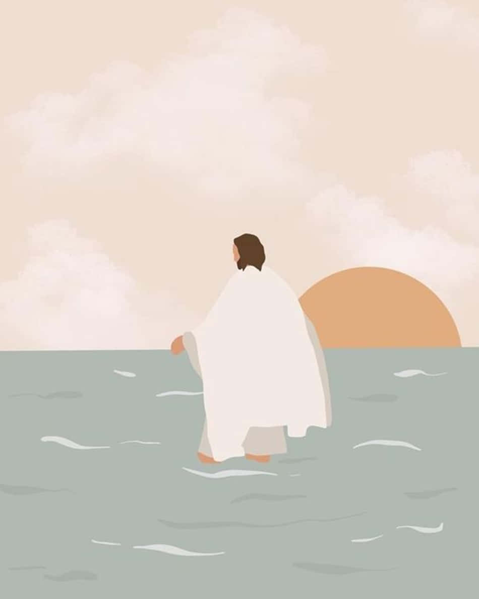 Download Aesthetic Jesus Walking On Water Wallpaper