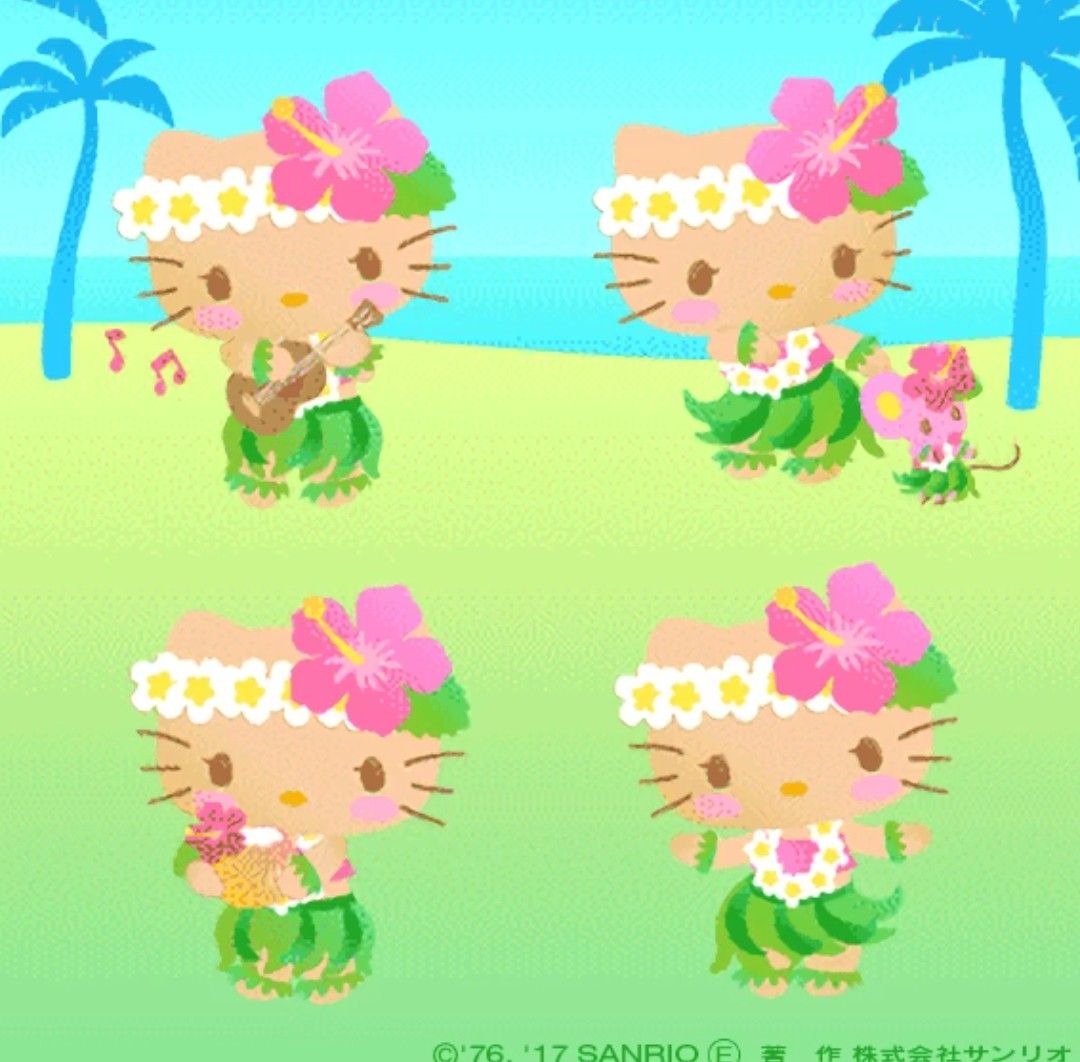 Hello Kitty / Hawaii Hula Dance. Hello kitty, Hello kitty wallpaper, Hello kitty drawing