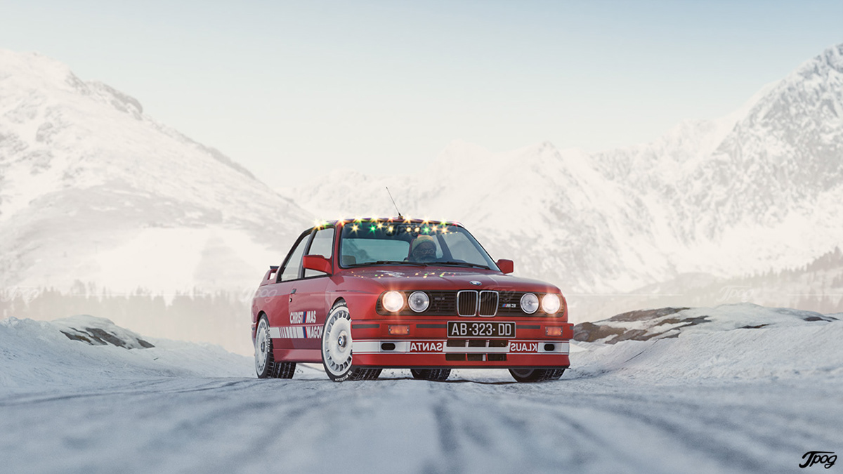 BMW M3 E30, Christ///Mas, CGI