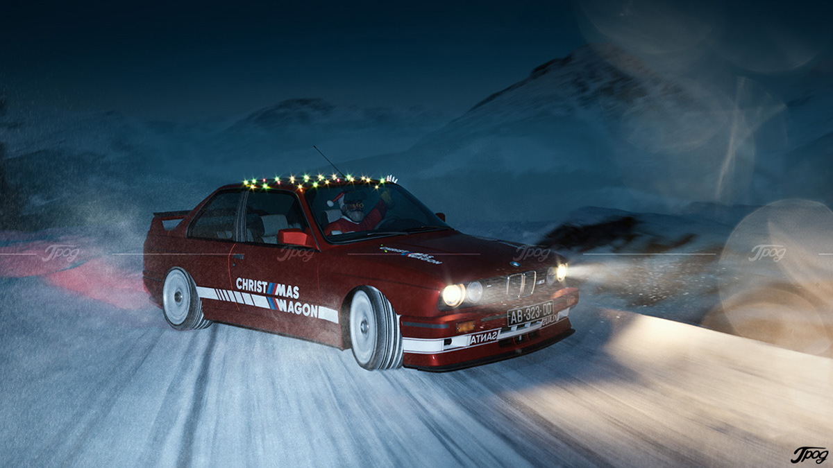 BMW M3 E30, Christ///Mas, CGI