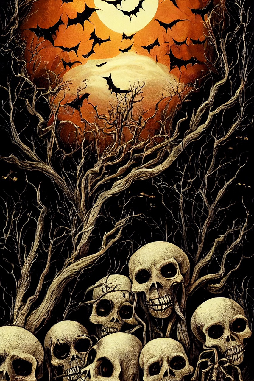 Download Halloween Skulls Forest Royalty Free Stock Illustration Image