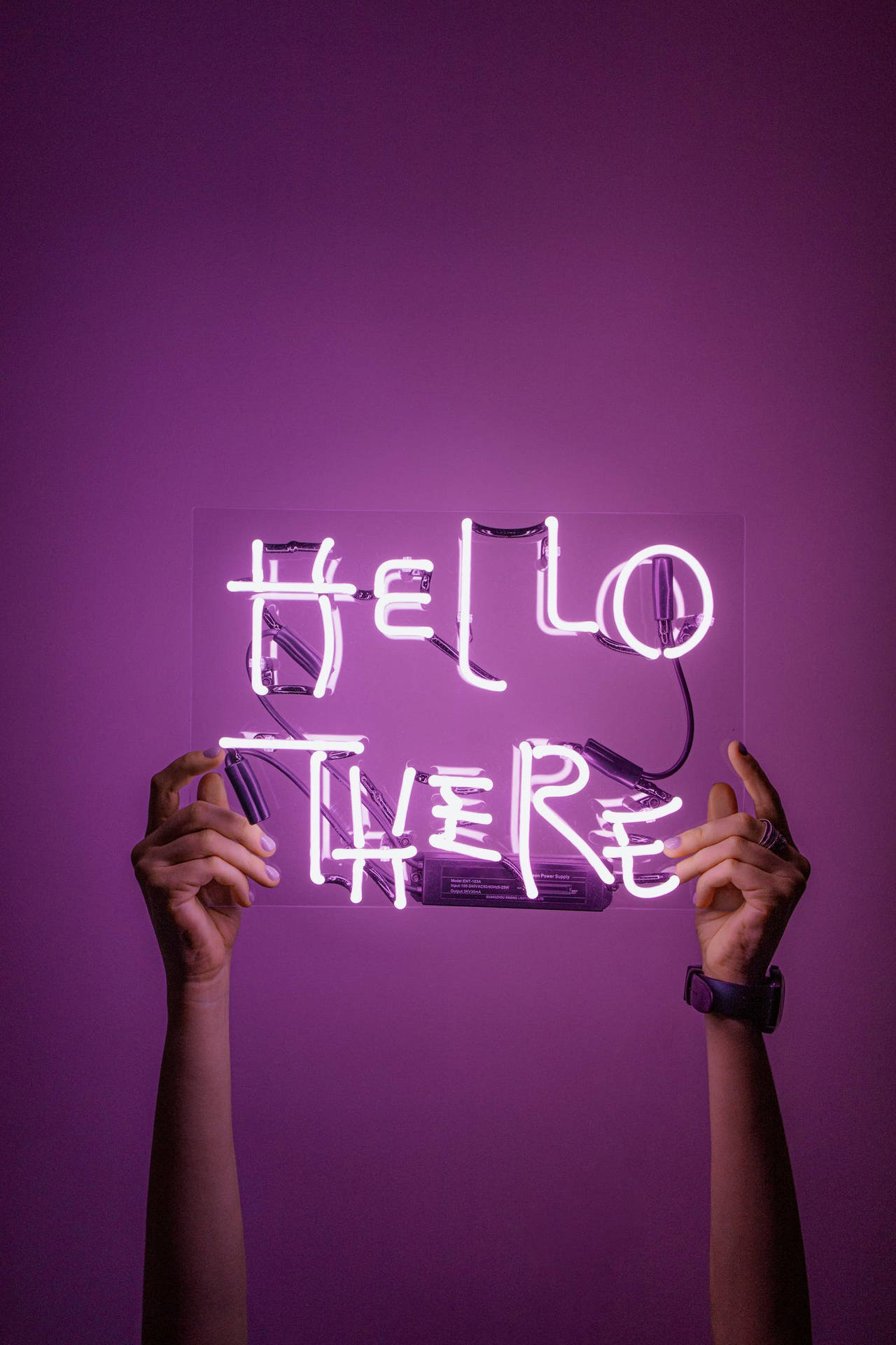 Download Hello There Neon iPhone Wallpaper