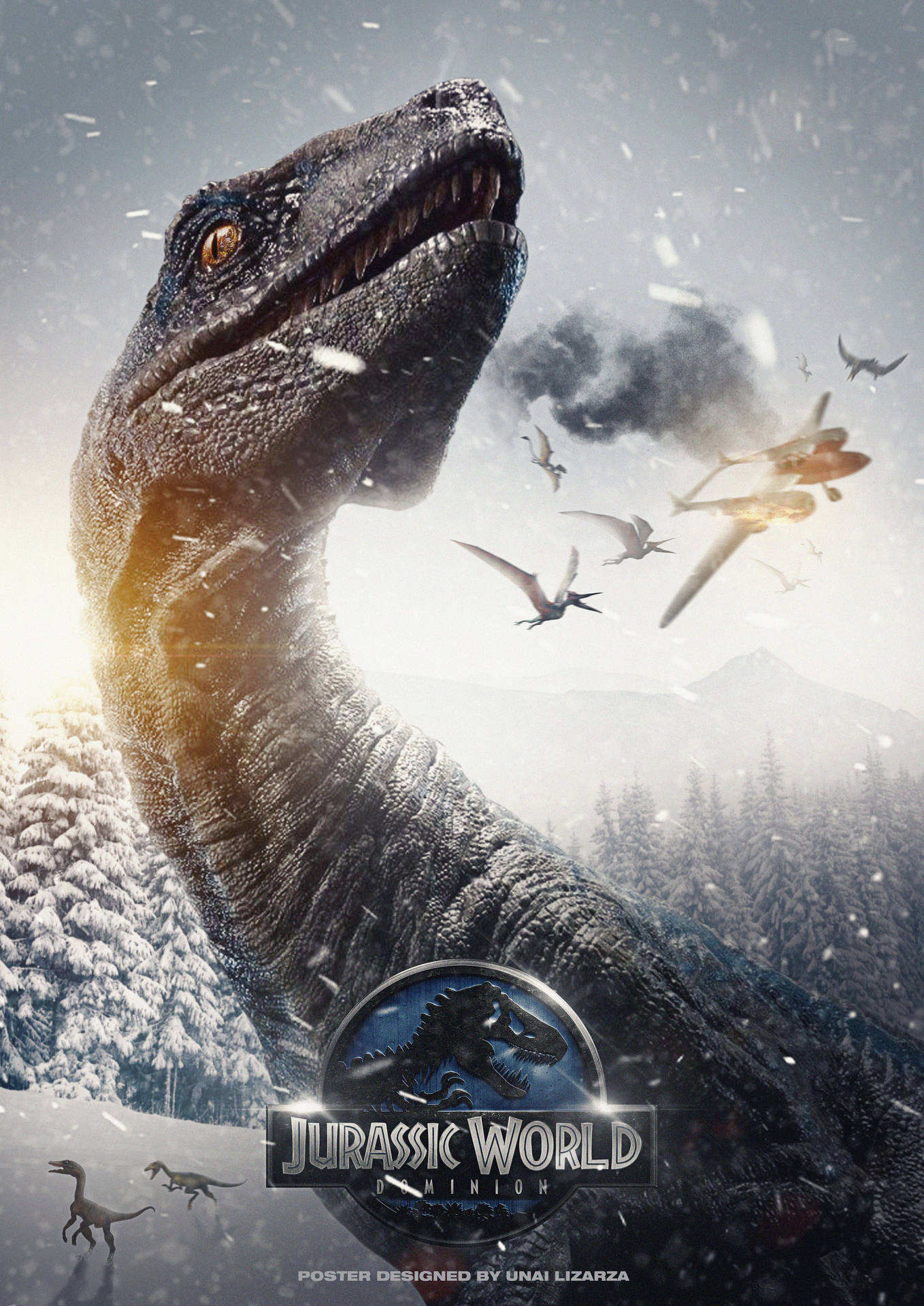 Download Jurassic World Dominion Snowy Forest Wallpaper