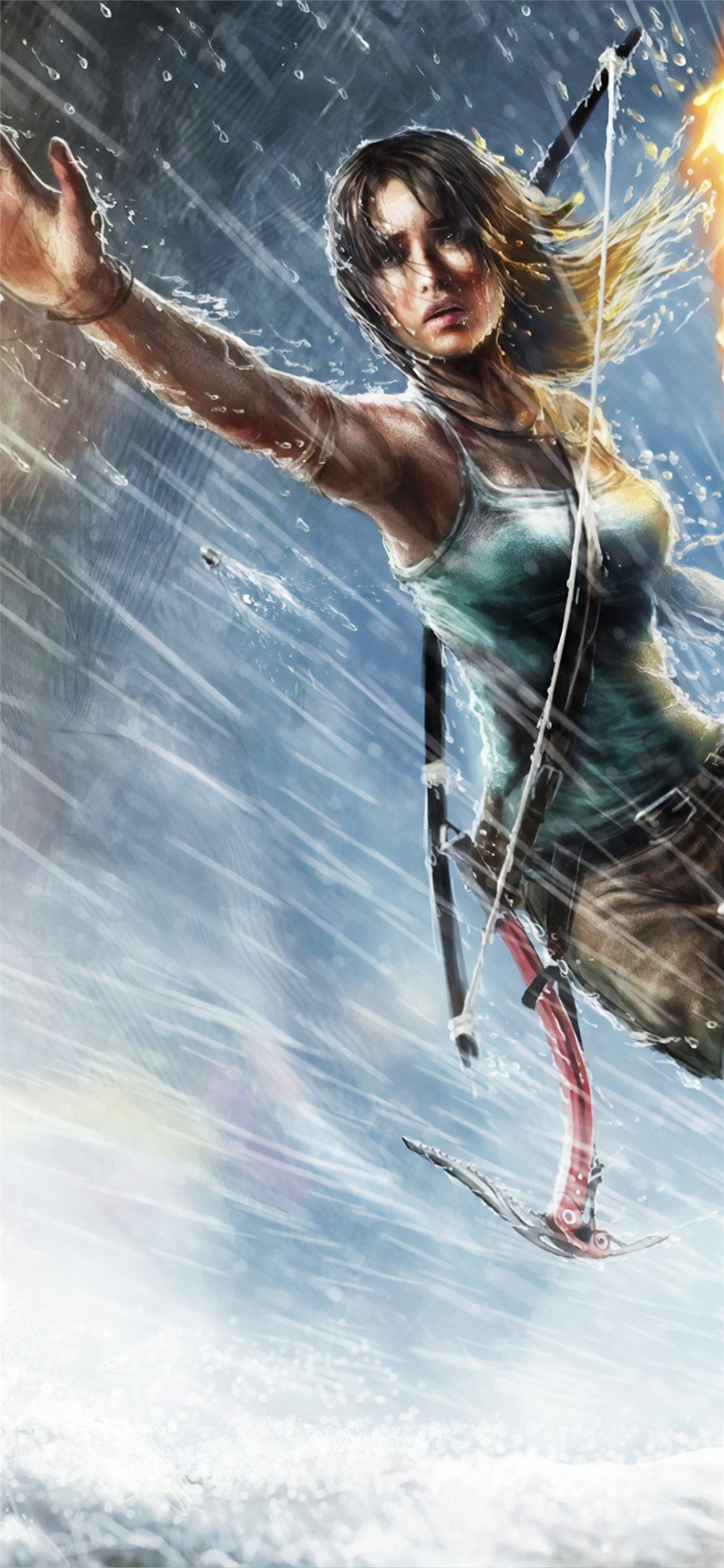 lara croft tomb raider art 4k iPhone X Wallpaper Free Download
