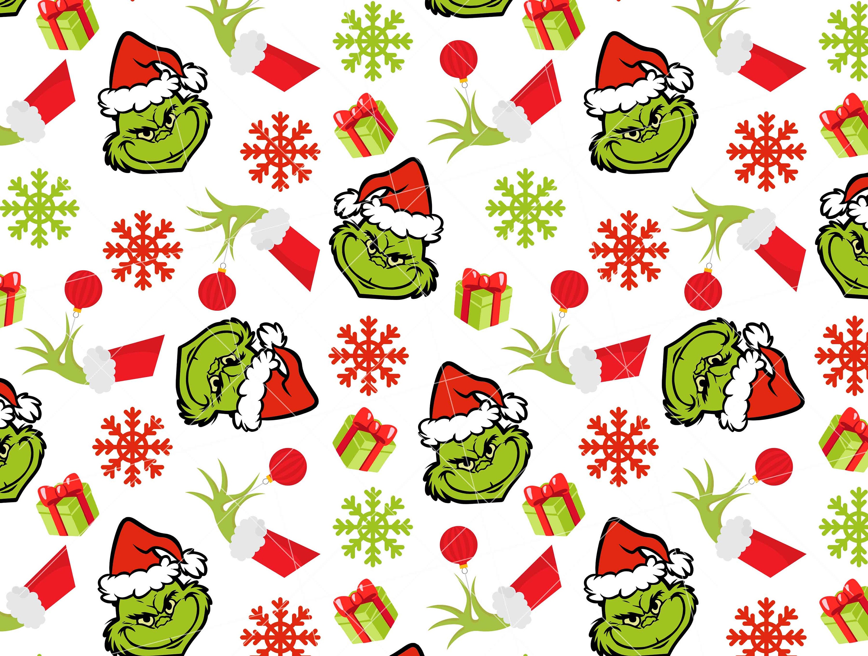 Grinch Christmas Digital Seamless Pattern File