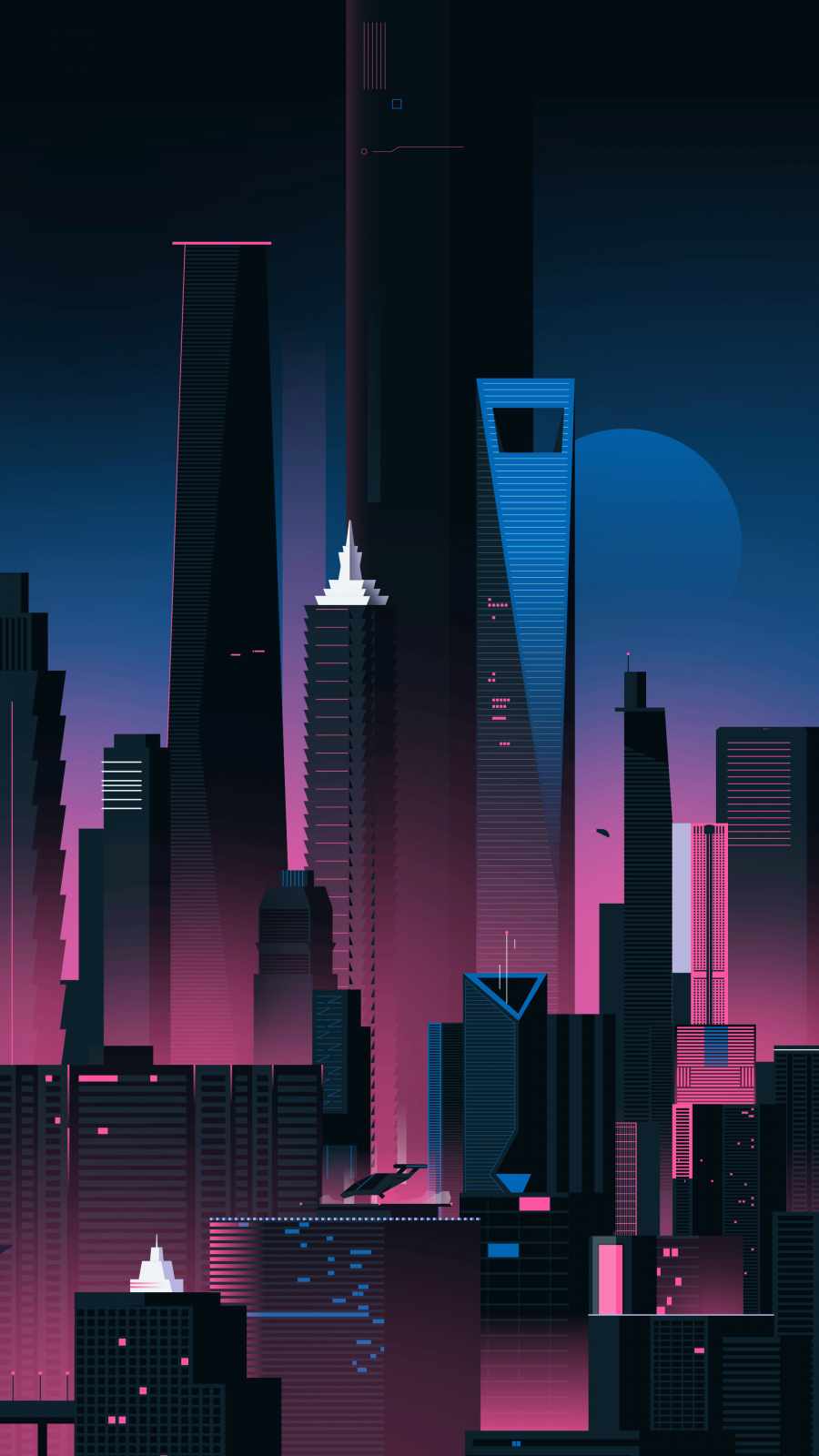 Cyber City Background Design