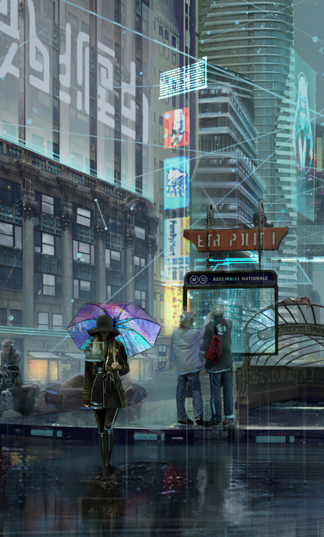 Rainy Day In Cyber City iPhone HD 4k Wallpaper, Image, Background, Photo and Picture