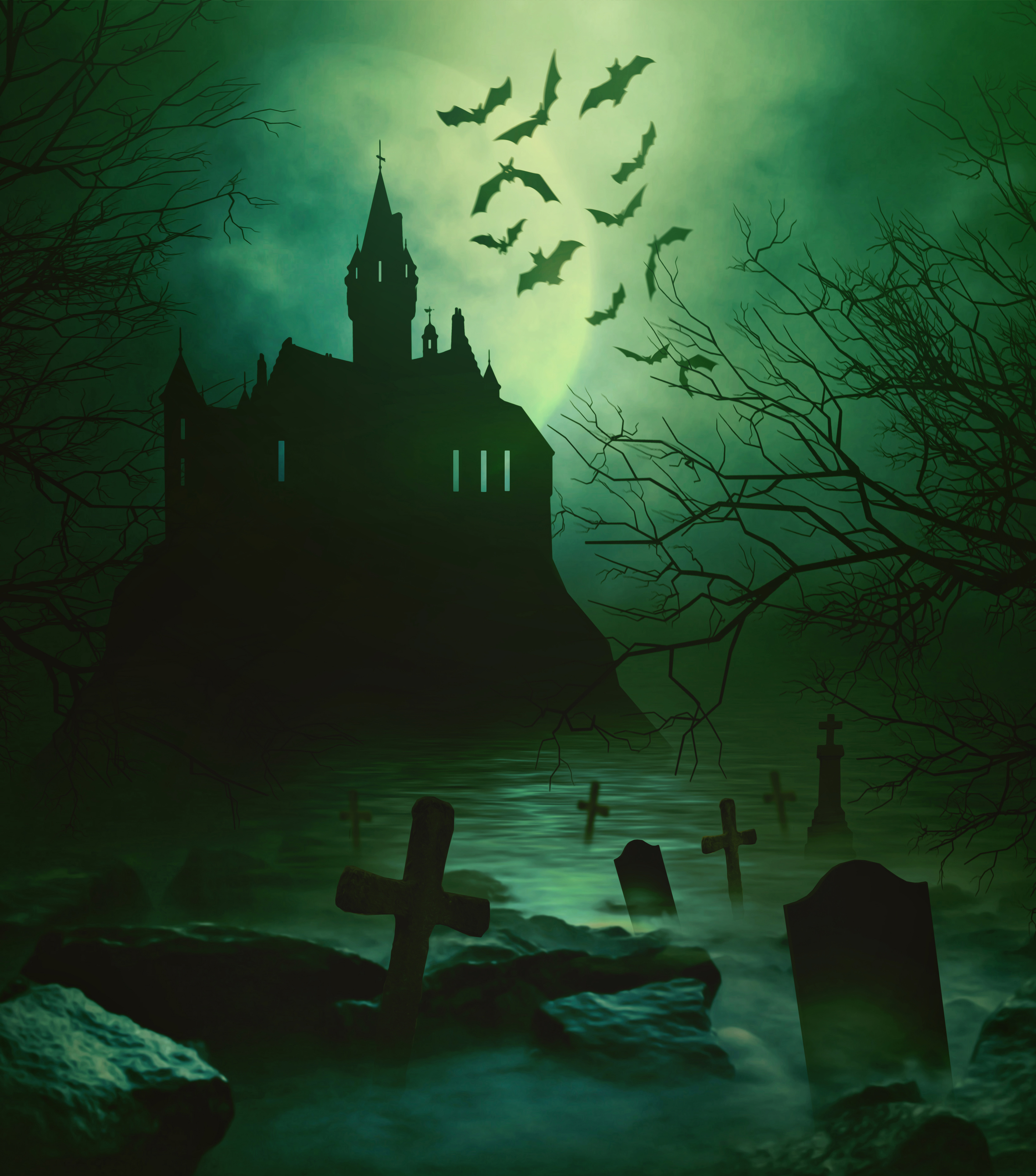 Halloween Castle Mural Wallpaper Your Way