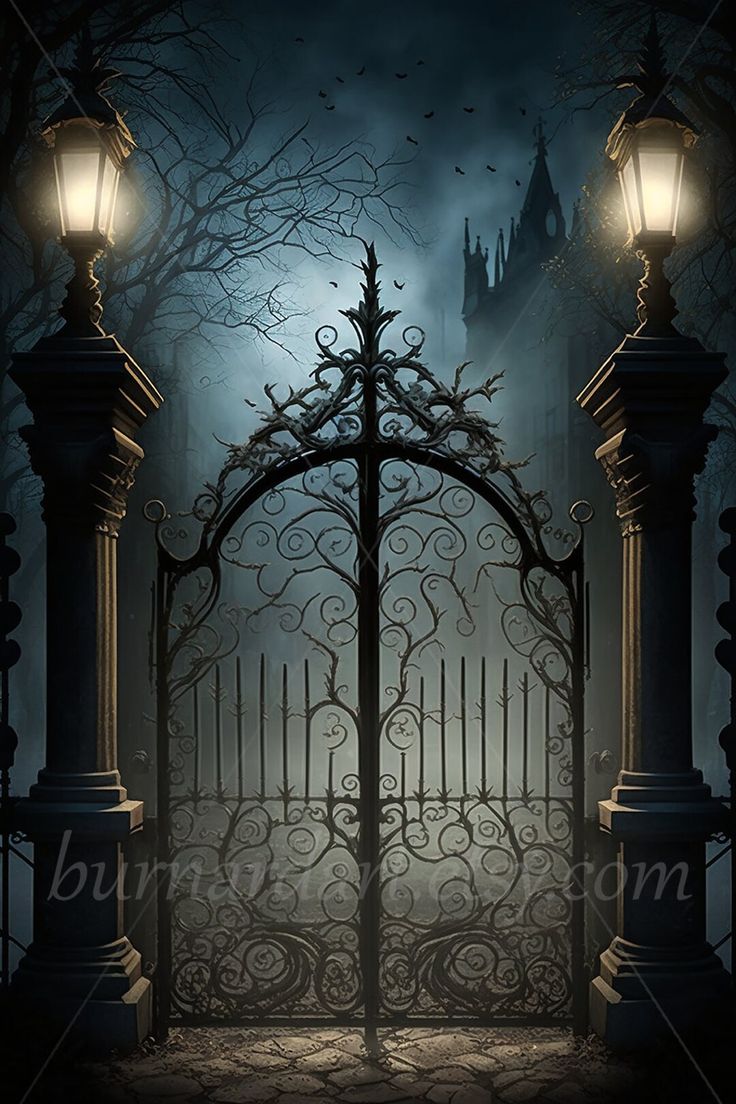 Gothic Gates Digital Download Fantasy Scary Spooky Haunted. Dark fantasy art, Gothic castle aesthetic, Halloween artwork