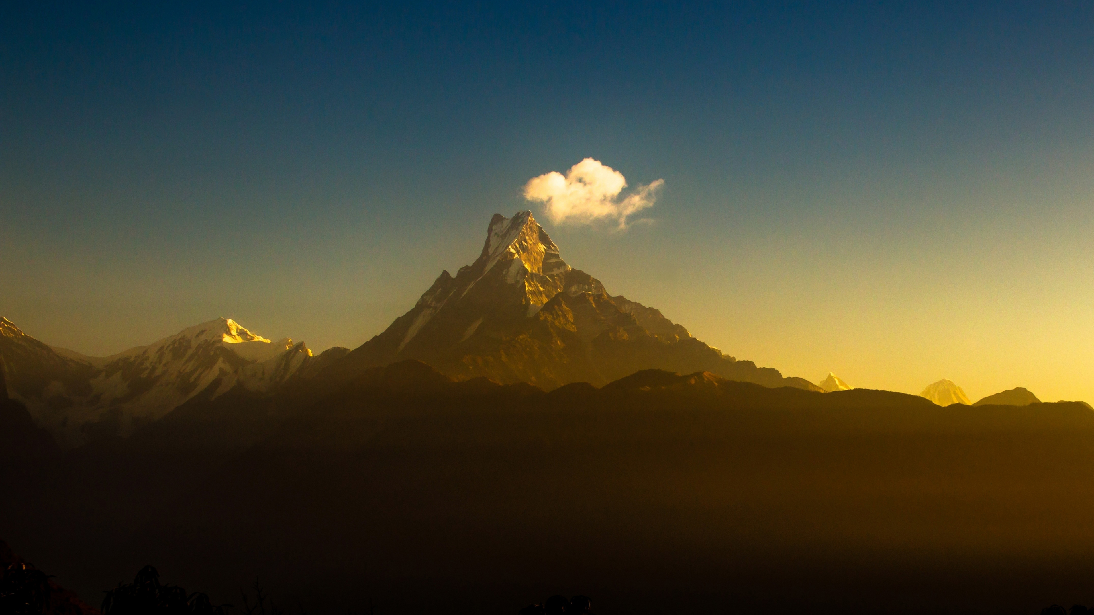 Download wallpaper 3840x2160 himalayas, sunset, mountains range, clouds 4k wallpaper, uhd wallpaper, 16:9 widescreen 3840x2160 HD background, 17568