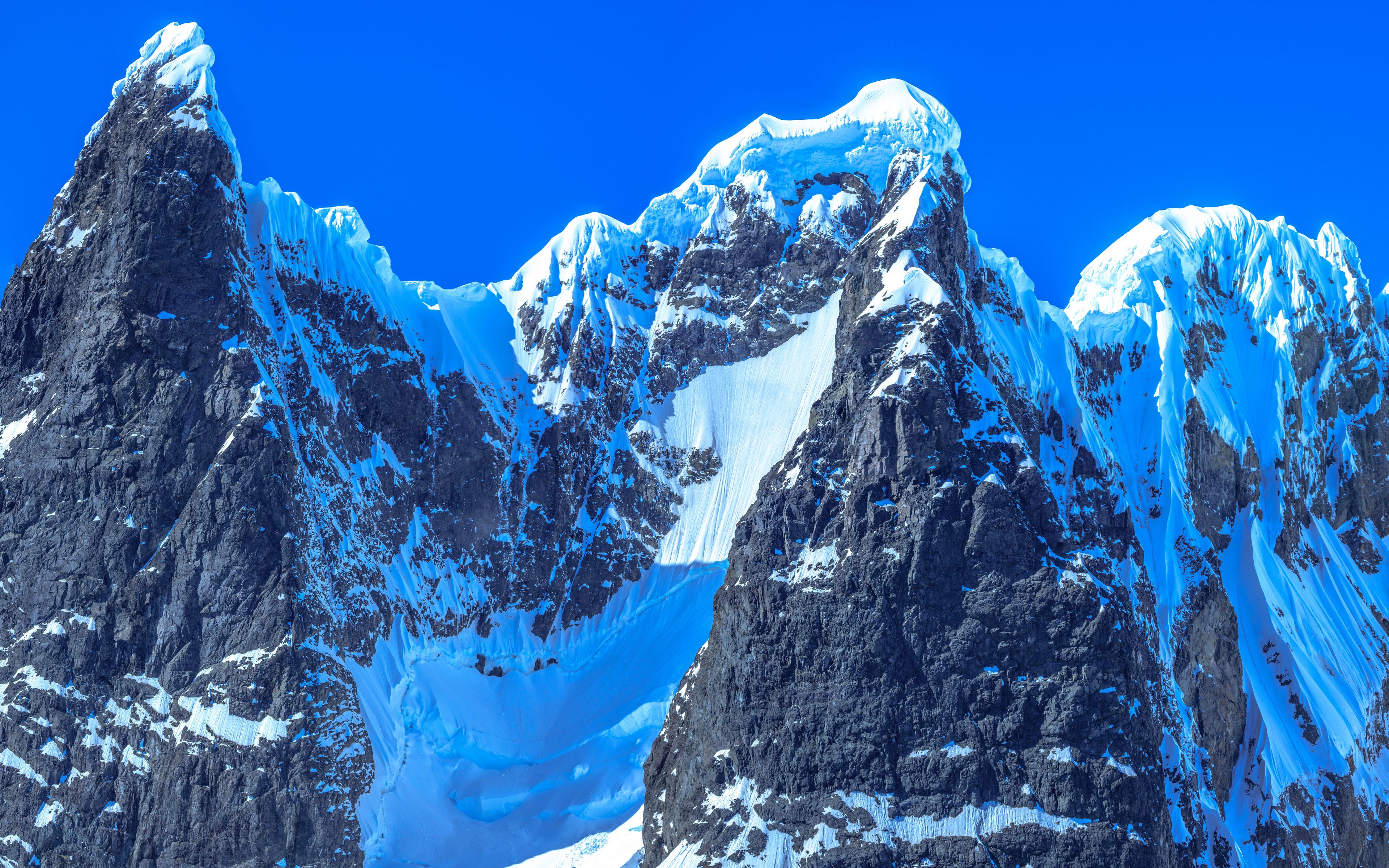 Download wallpaper 3840x2400 mountain, top, snowy, antarctica 4k ultra HD 16:10 HD background