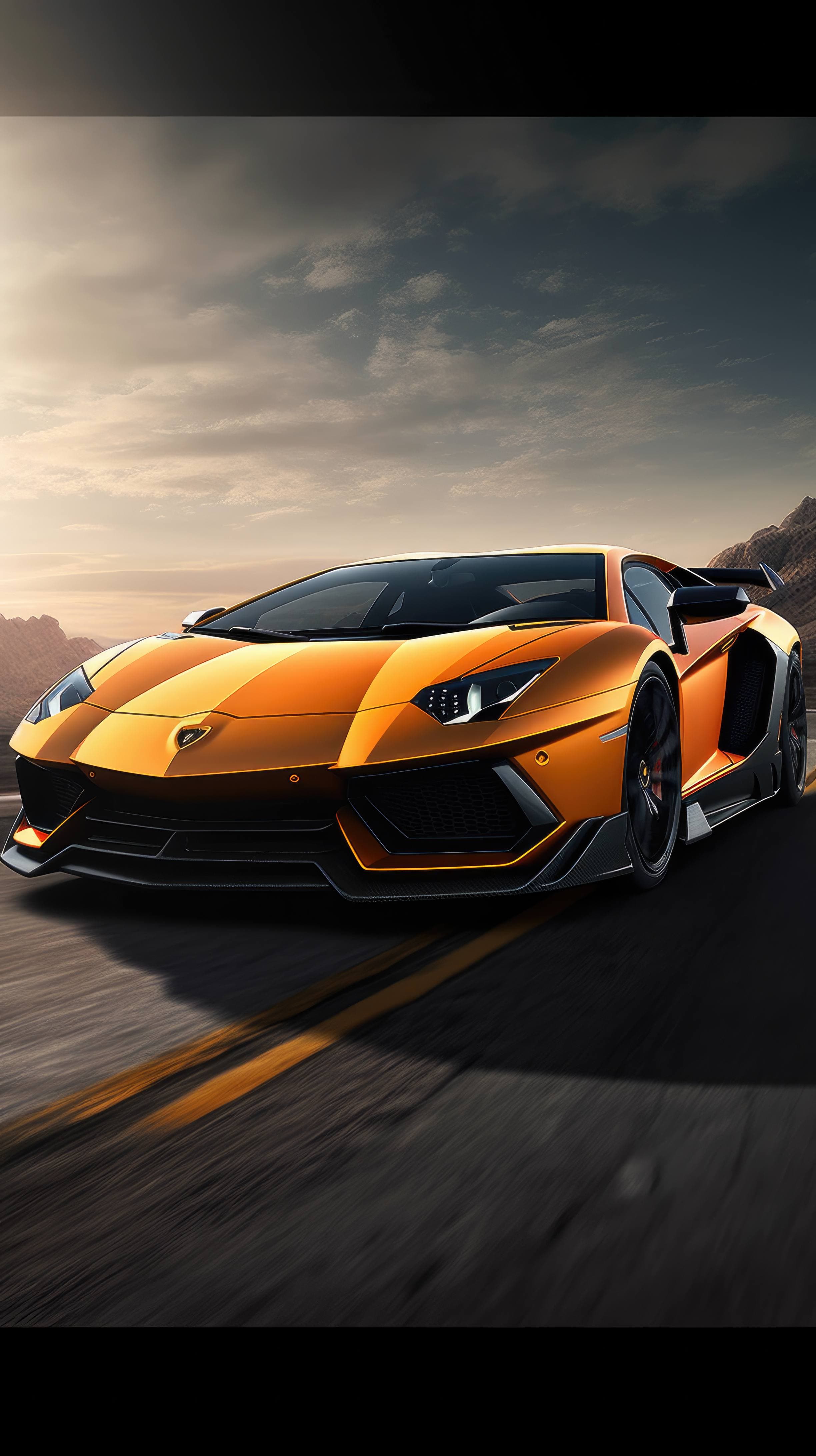 Experience the adrenaline rush with a mobile wallpaper of a 2020 Lamborghini Aventador SVJ, rendered in stunning detail to show off its fierce lines and bold presence