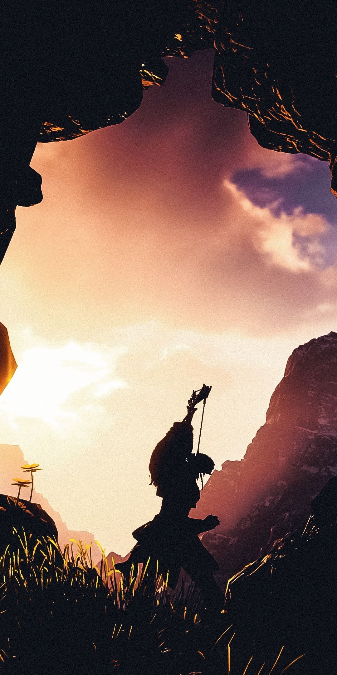 Archer, silhouette, Aloy, game, Horizon Zero Dawn, 1080x2160 wallpaper. Horizon zero dawn, Horizon zero dawn wallpaper, Horizons