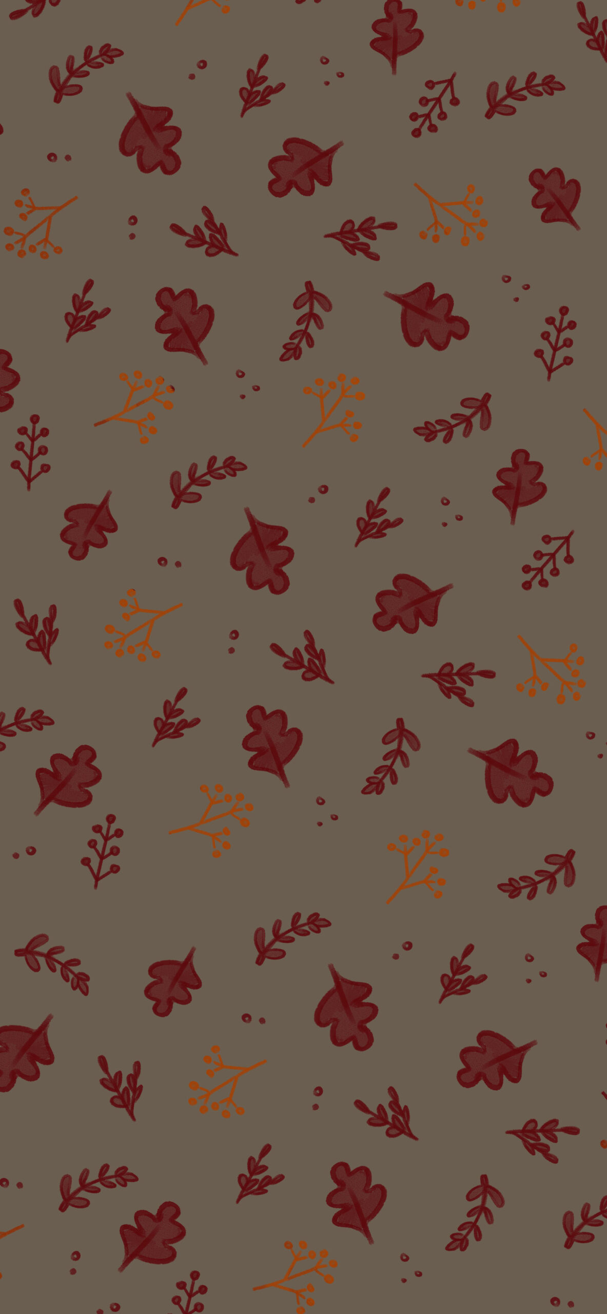 Oak Leaves Brown Wallpaper